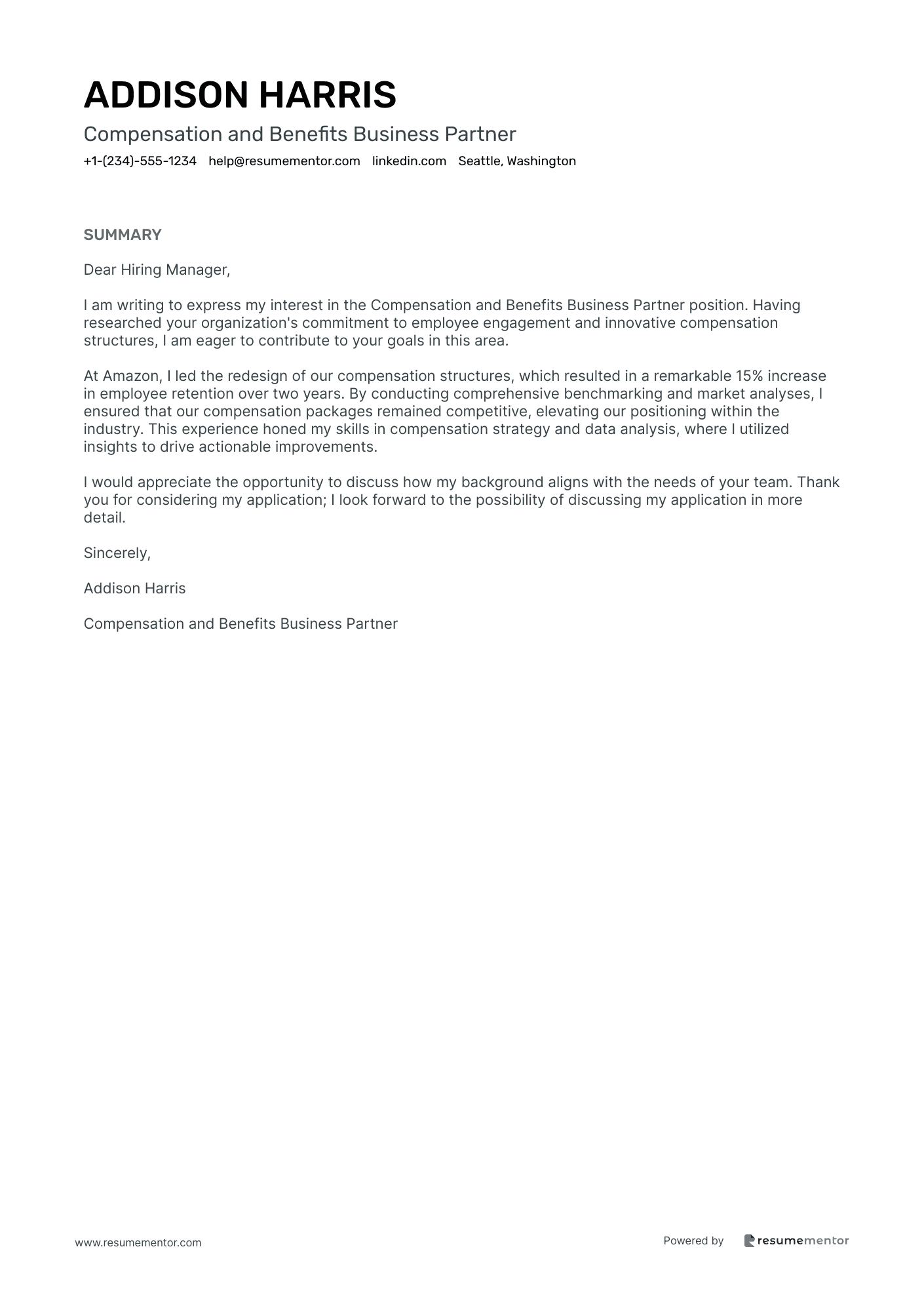 Compensation and Benefits Business Partner