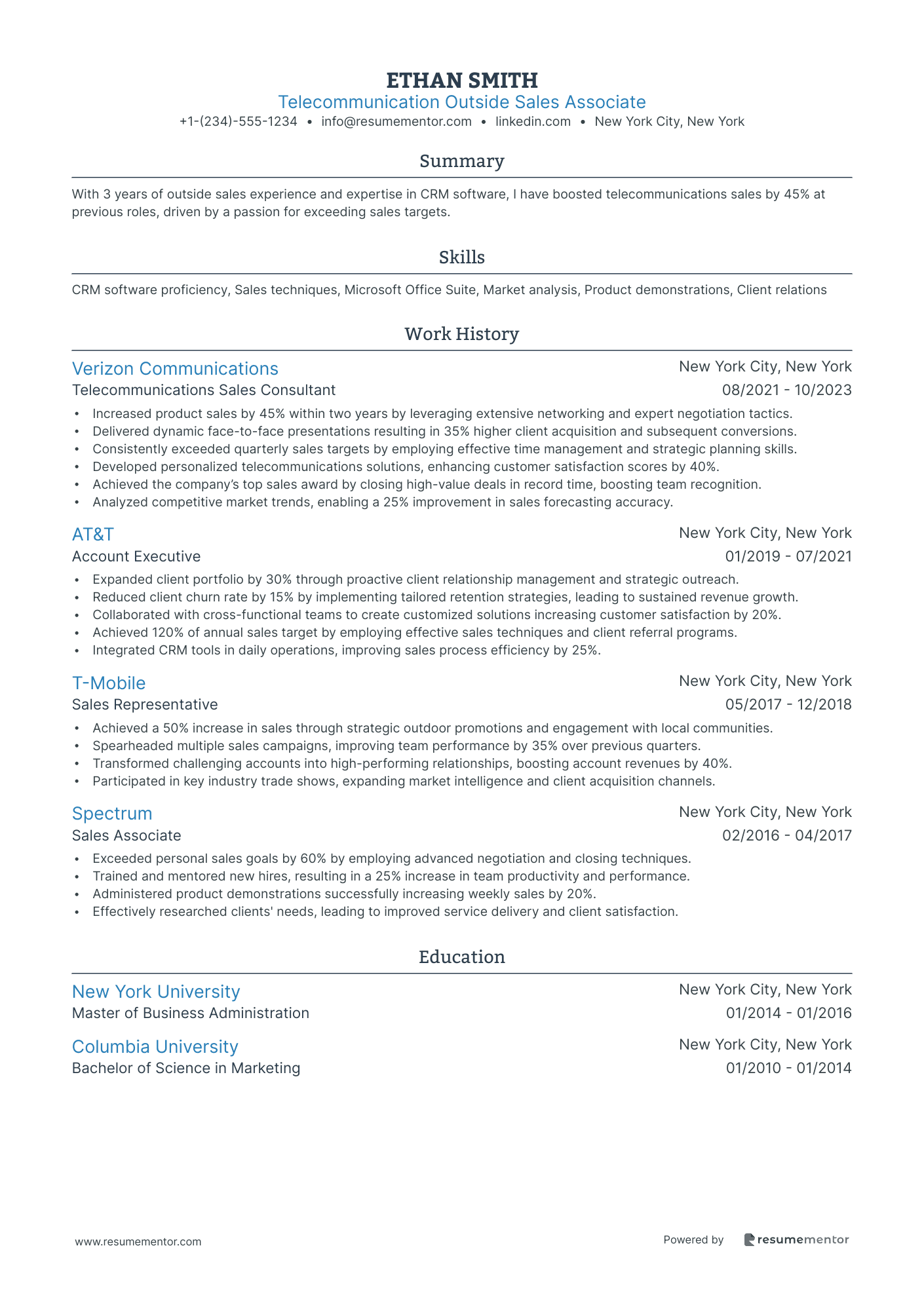 Telecommunication Outside Sales Associate
