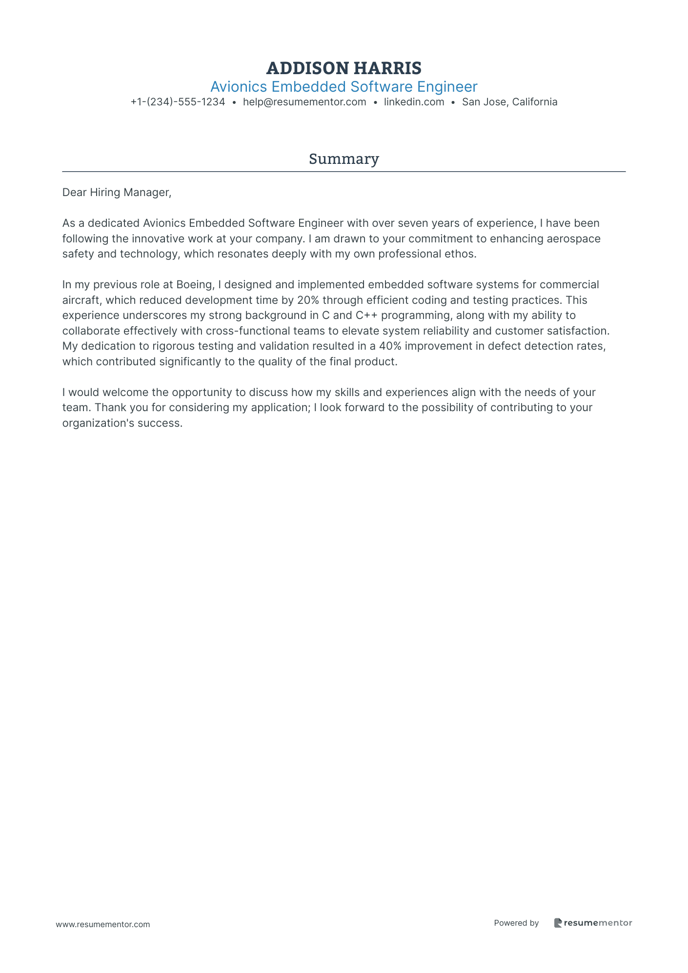 Avionics Embedded Software Engineer