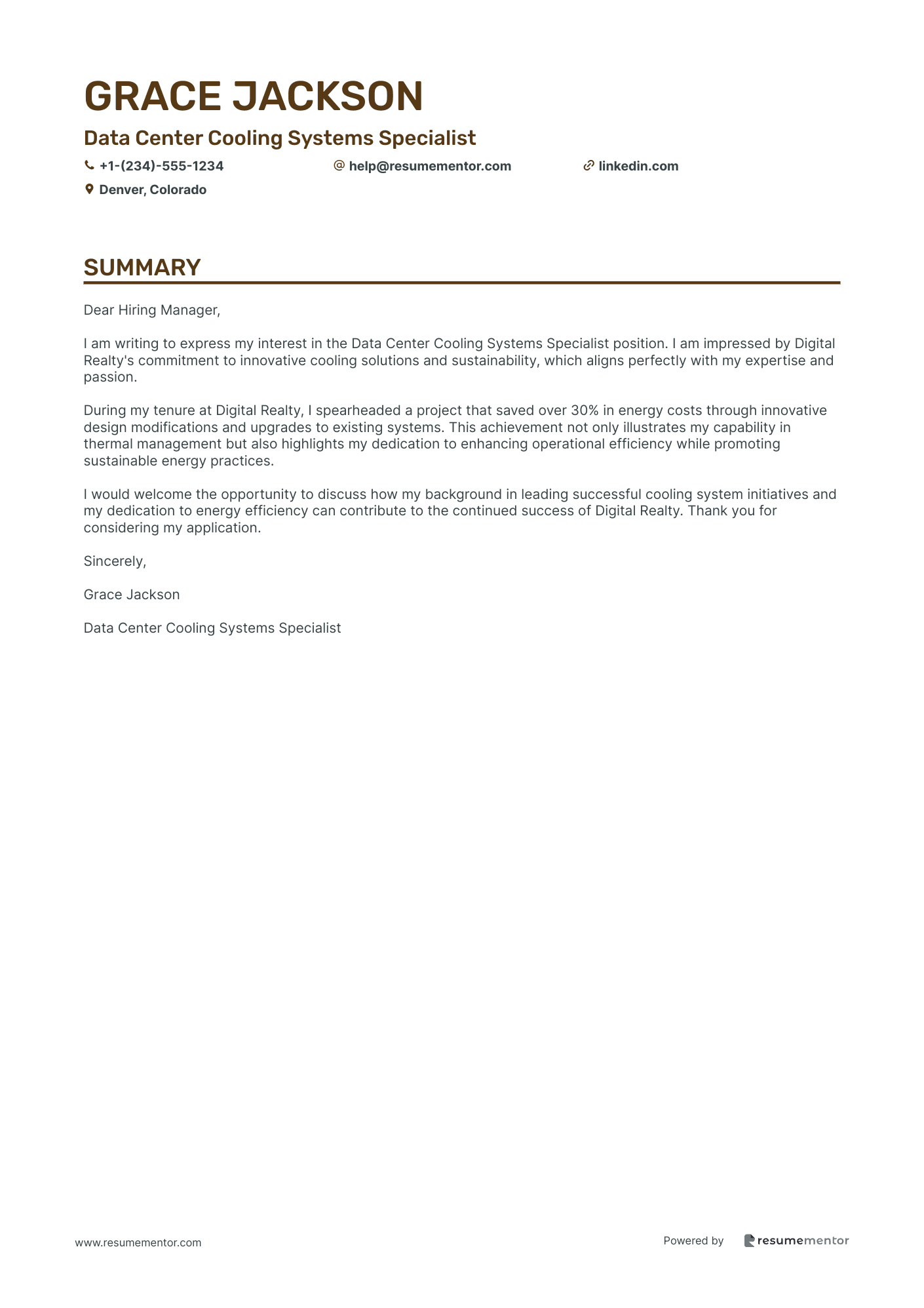 Data Center Cooling Systems Specialist