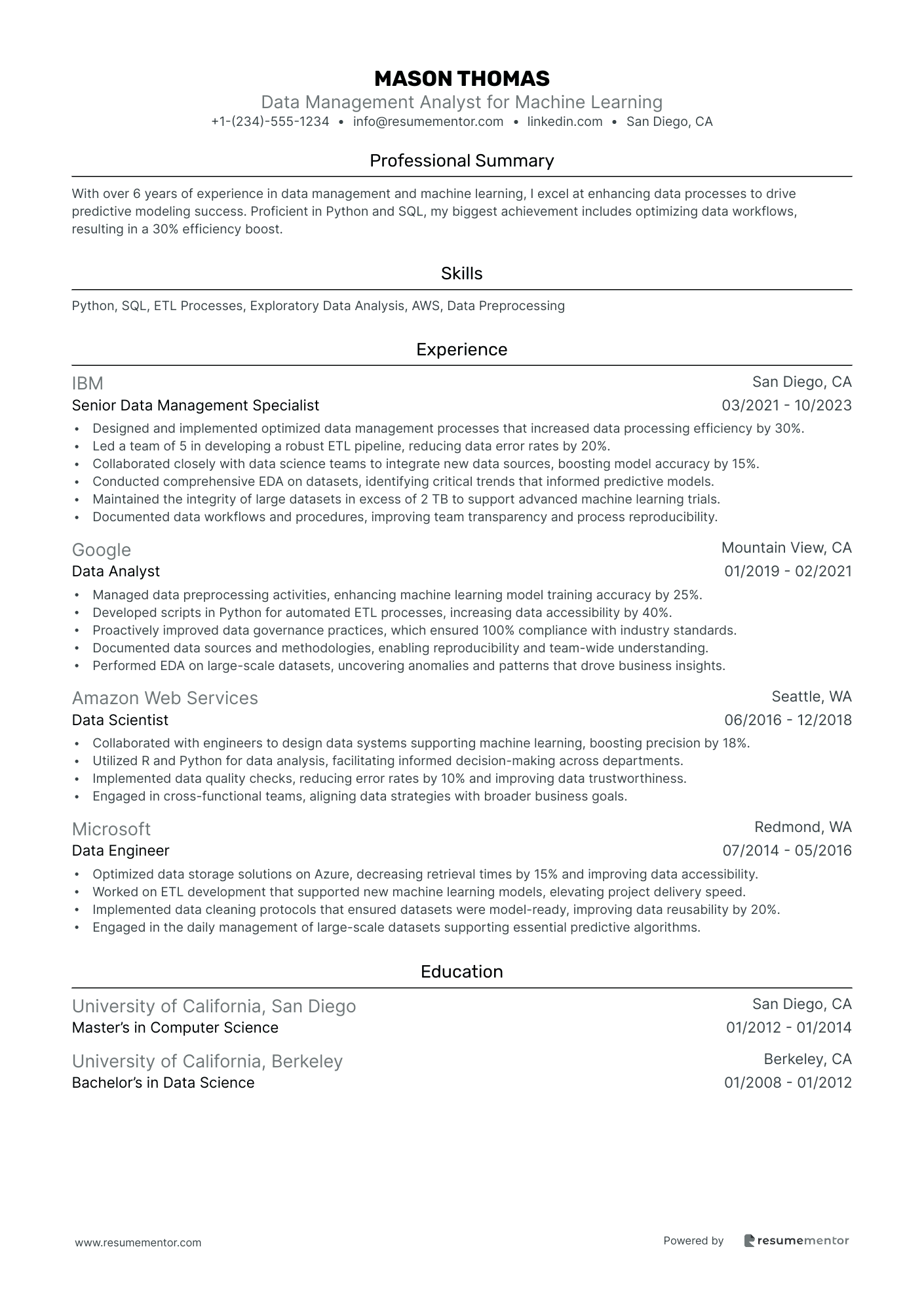 Data Management Analyst for Machine Learning