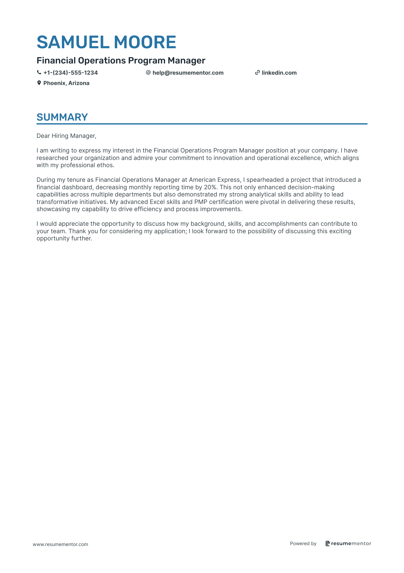 Financial Operations Program Manager