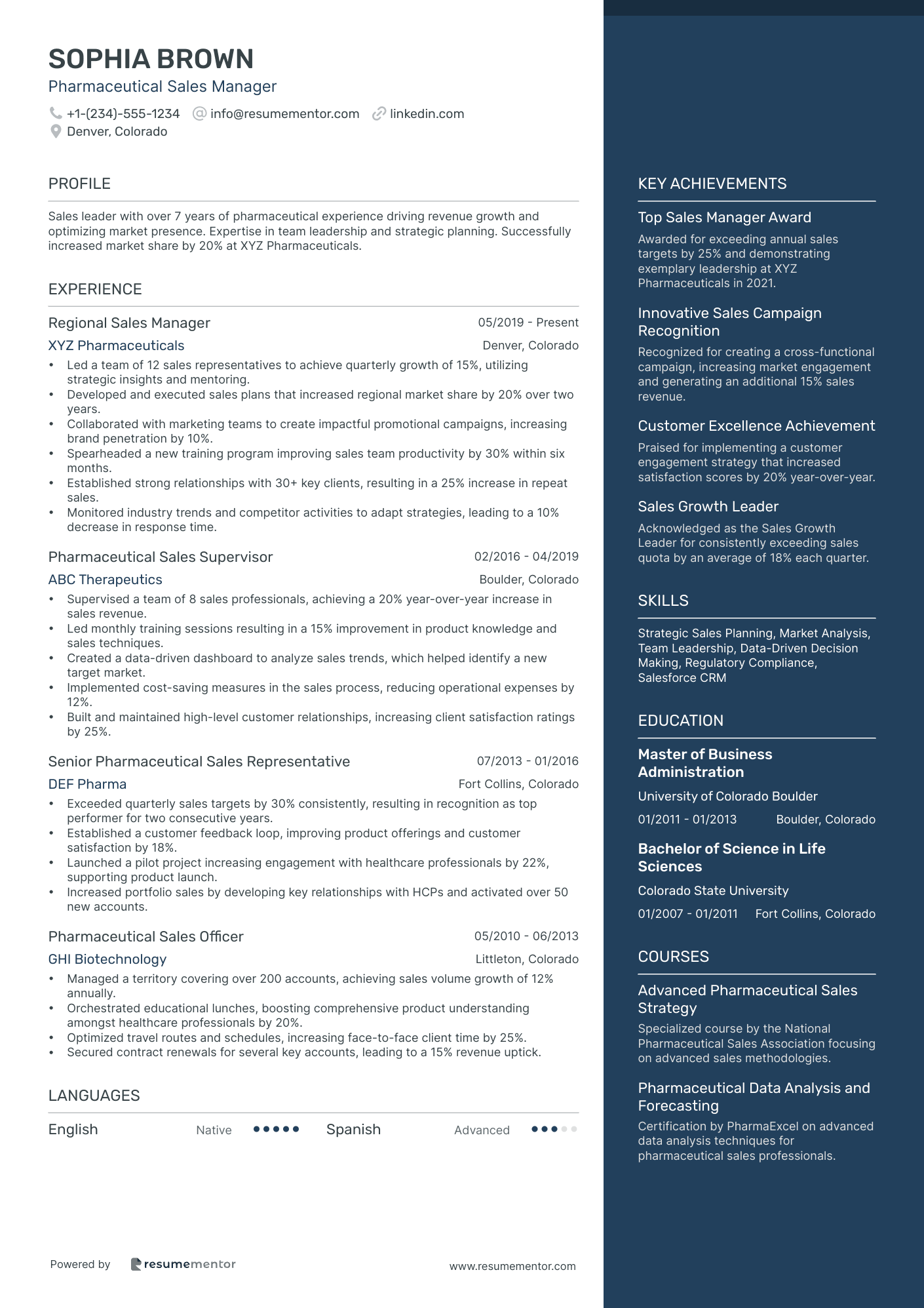 Pharmaceutical Sales Manager