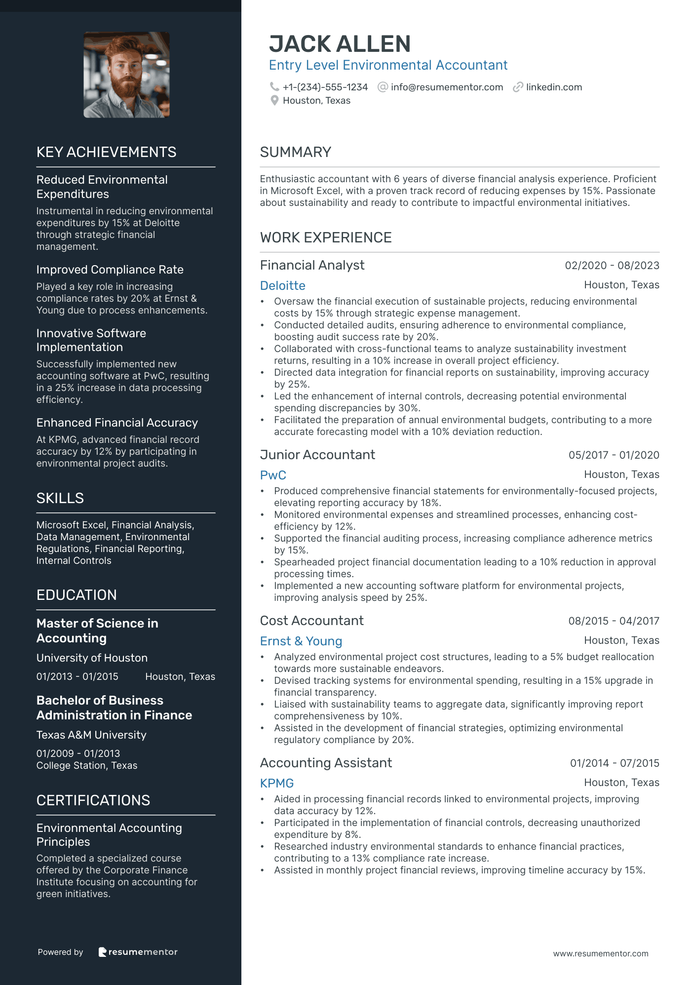 Entry Level Environmental Accountant
