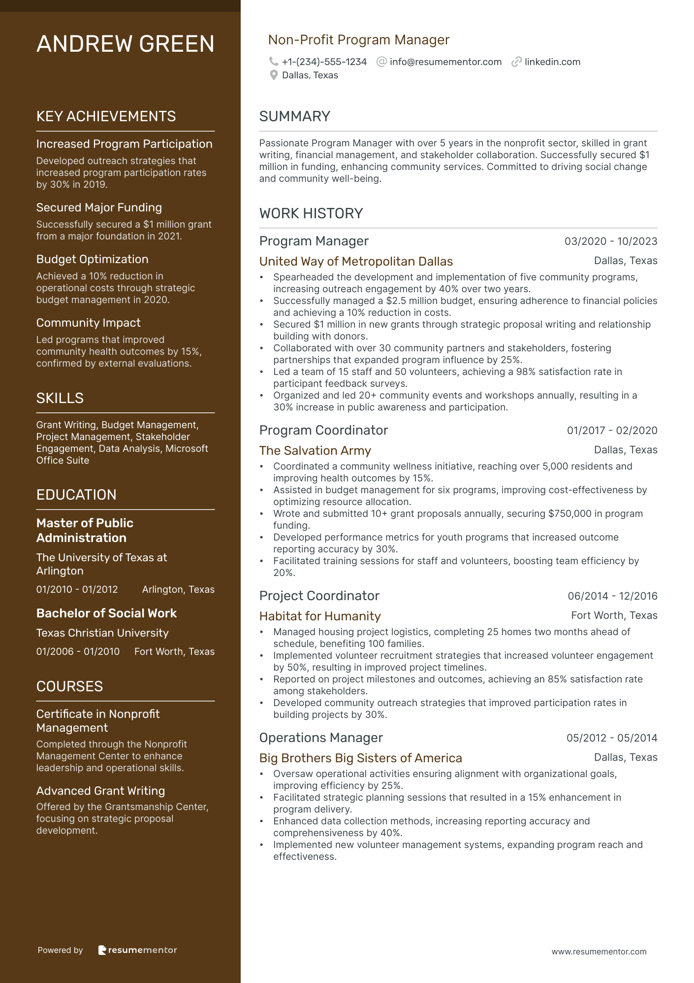 Non Profit Program Manager