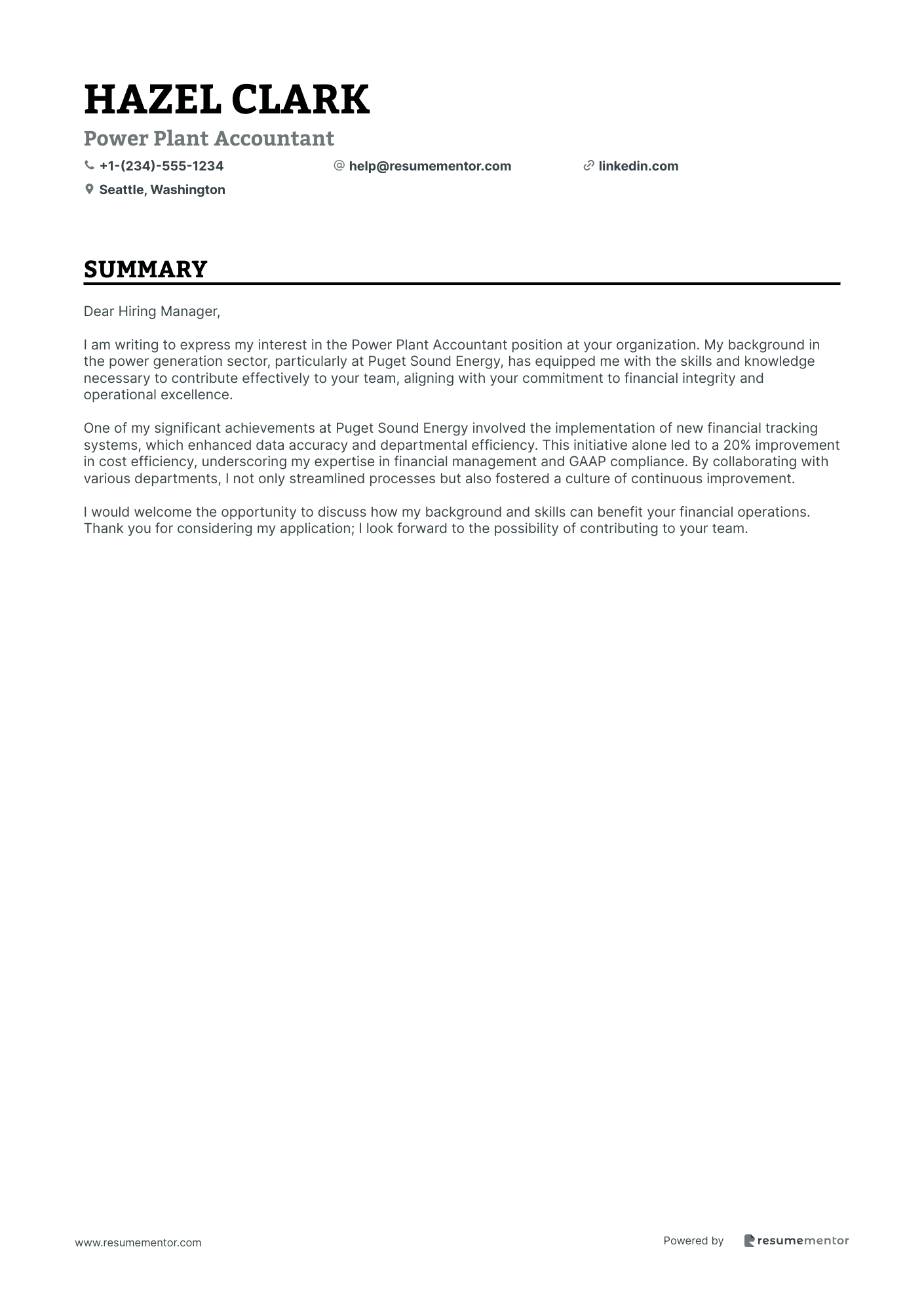 Power Plant Accountant
