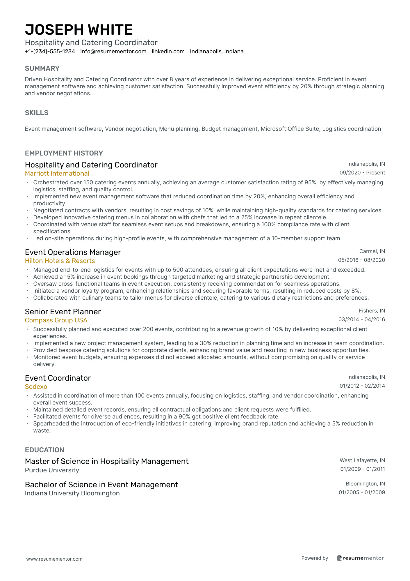 Hospitality and Catering Coordinator