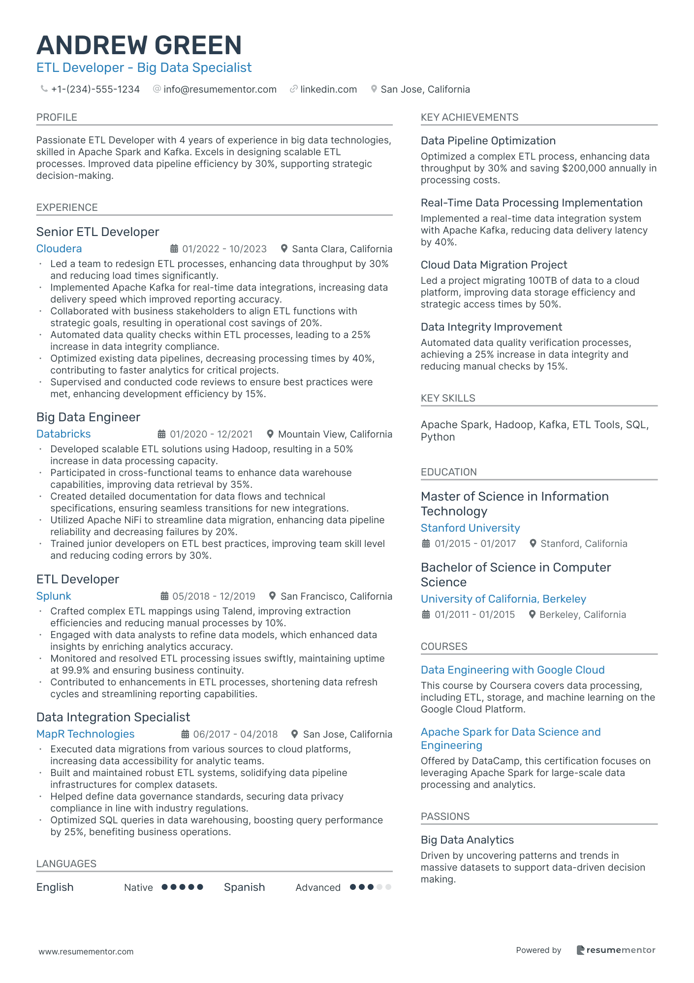 ETL Developer   Big Data Specialist