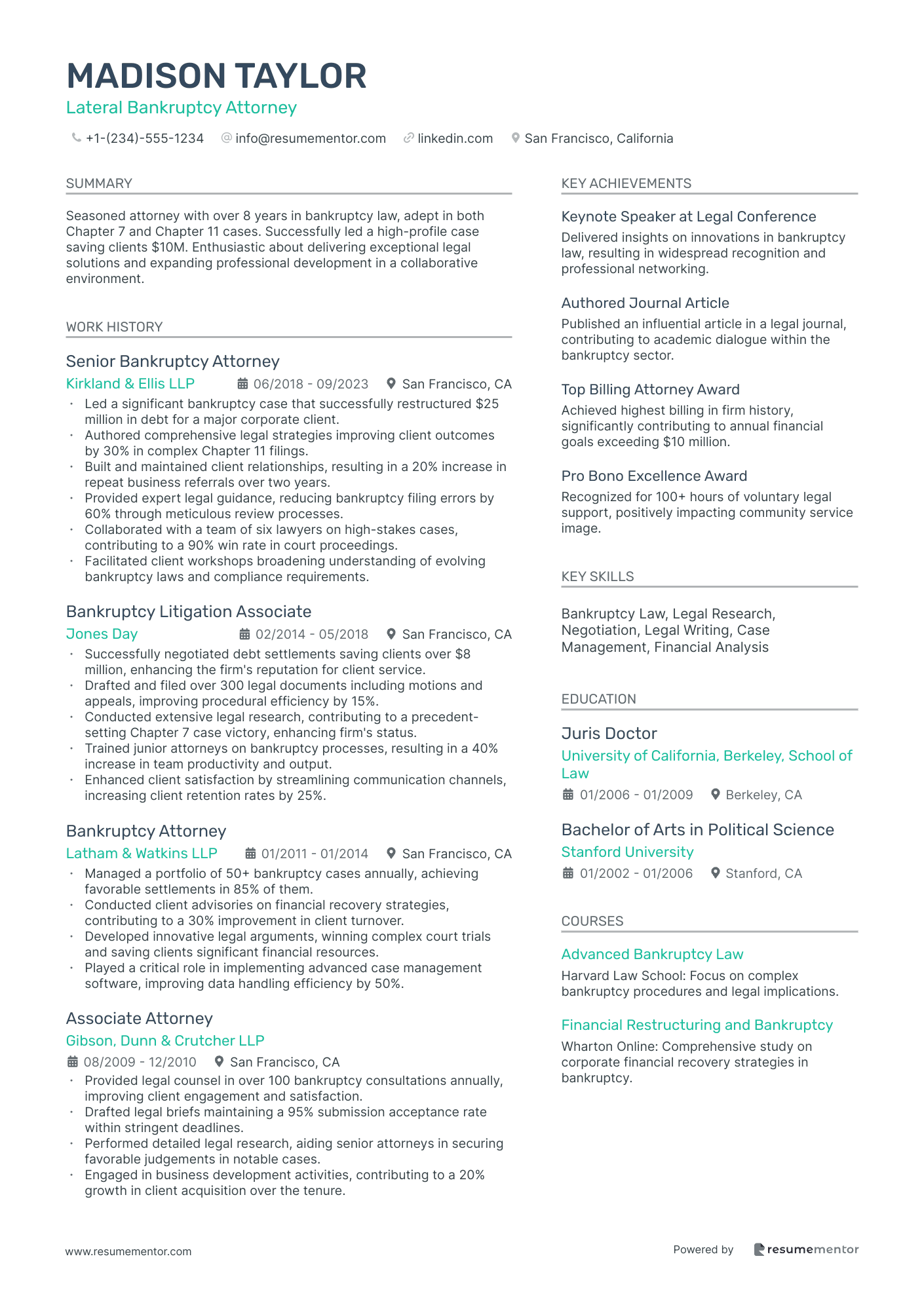 Lateral Bankruptcy Attorney