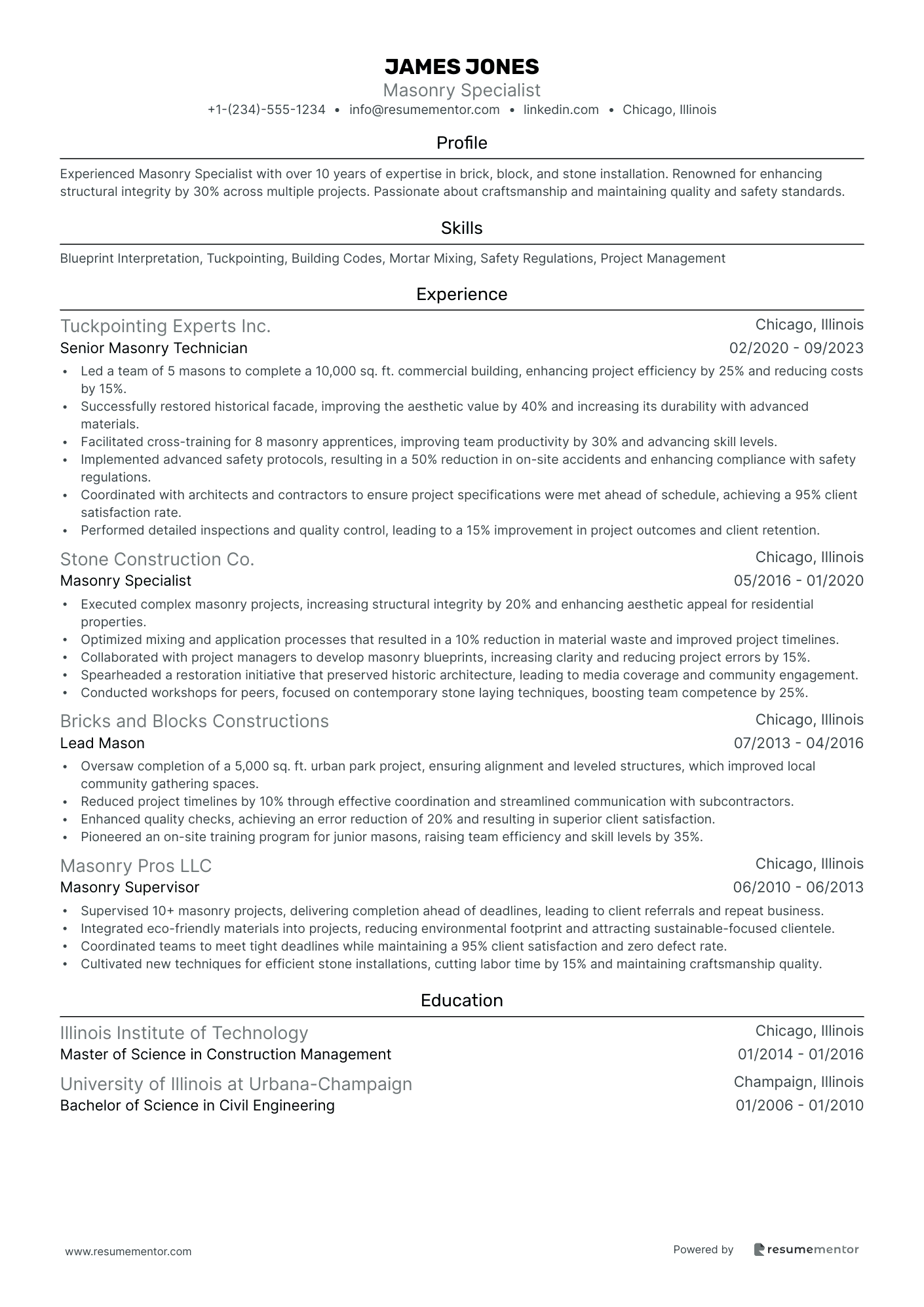 Masonry Specialist