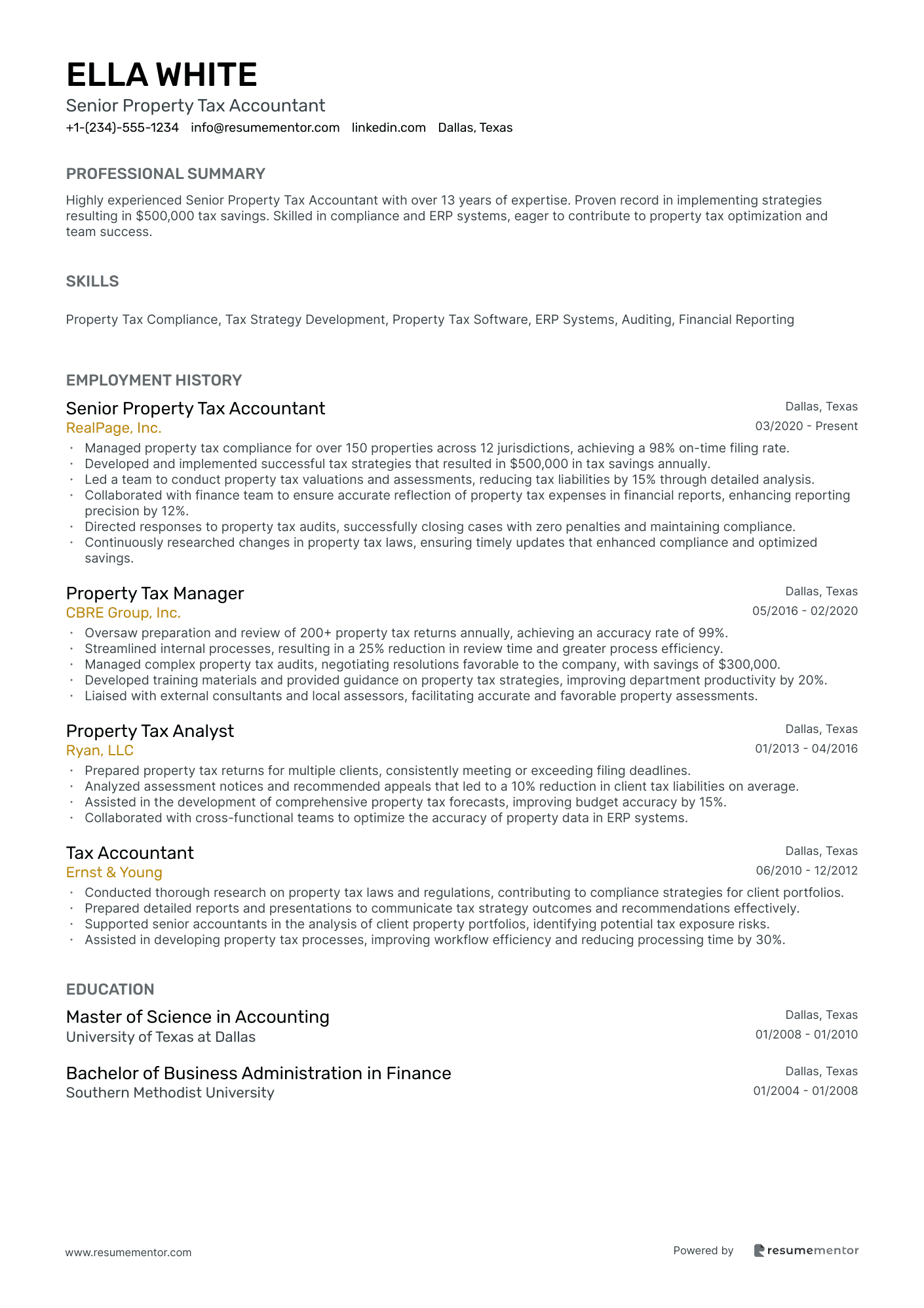 Senior Property Tax Accountant