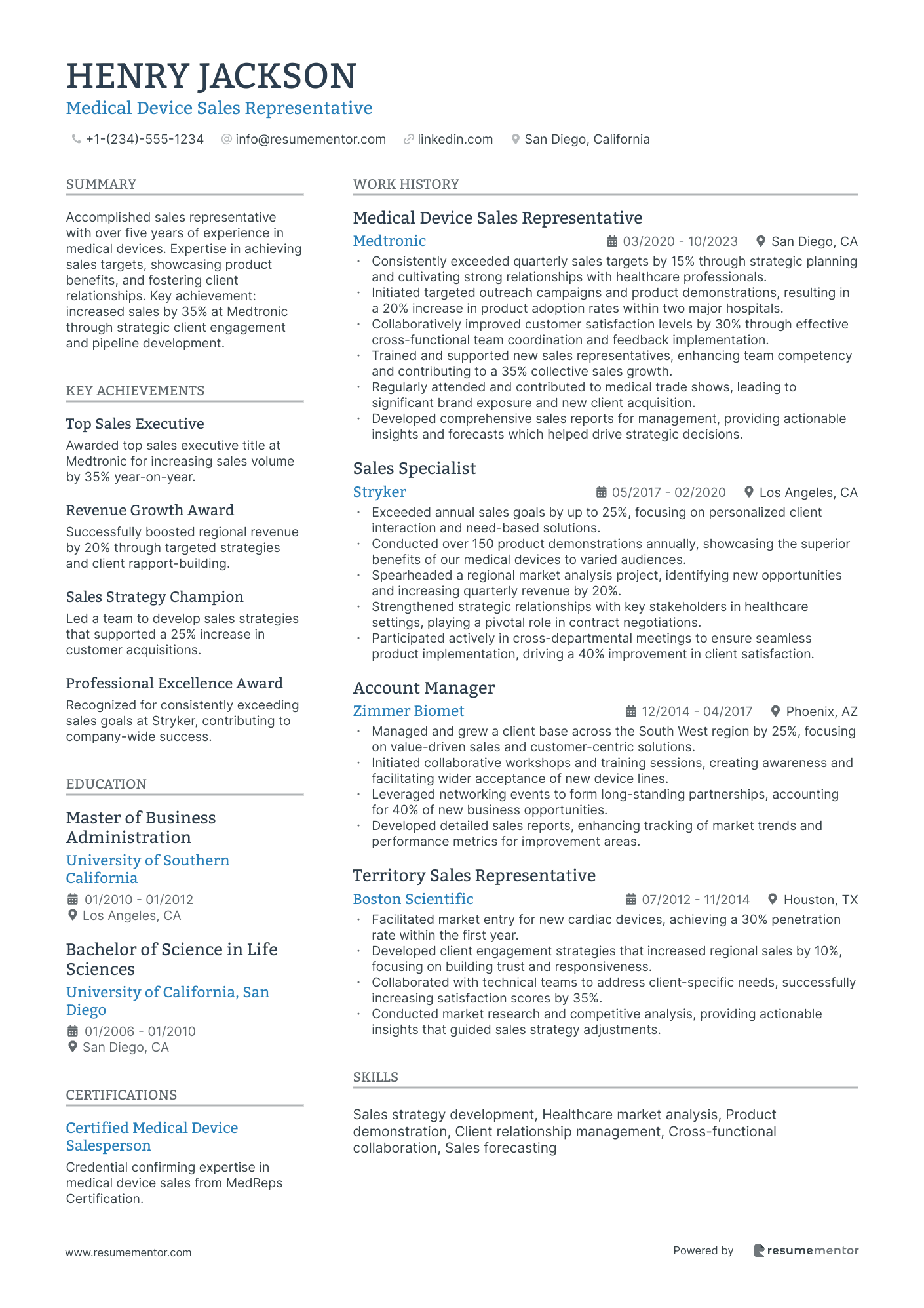 Medical Device Sales Representative