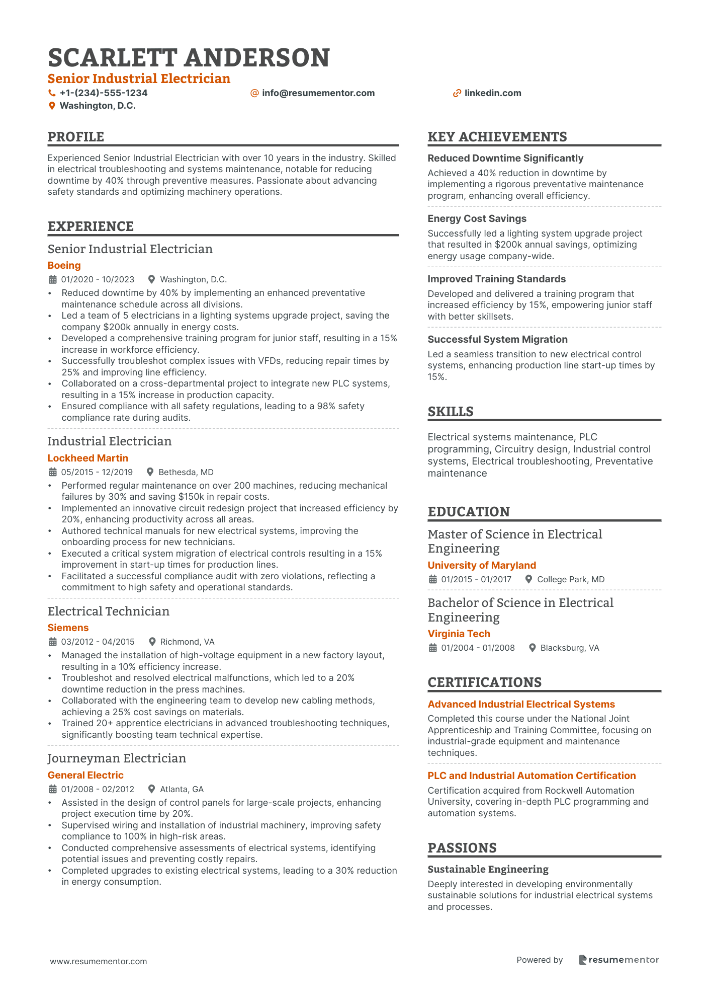 Senior Industrial Electrician