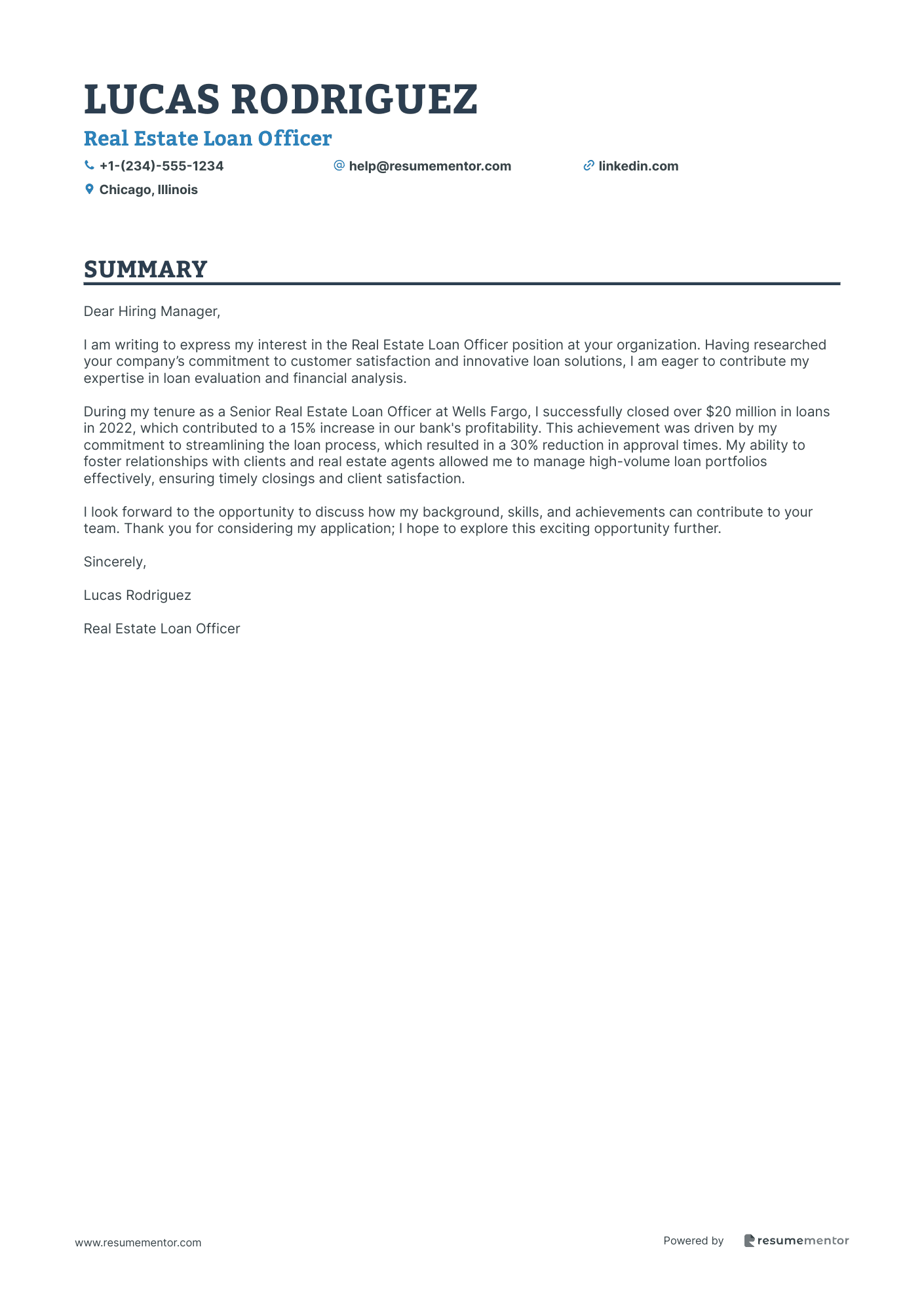 Real Estate Loan Officer