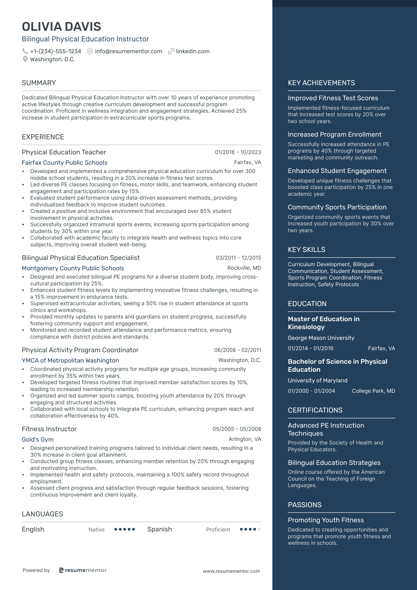 Bilingual Physical Education Instructor