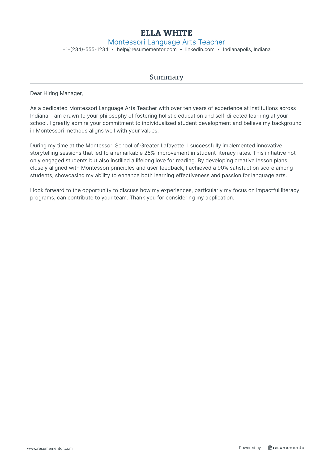Montessori Language Arts Teacher