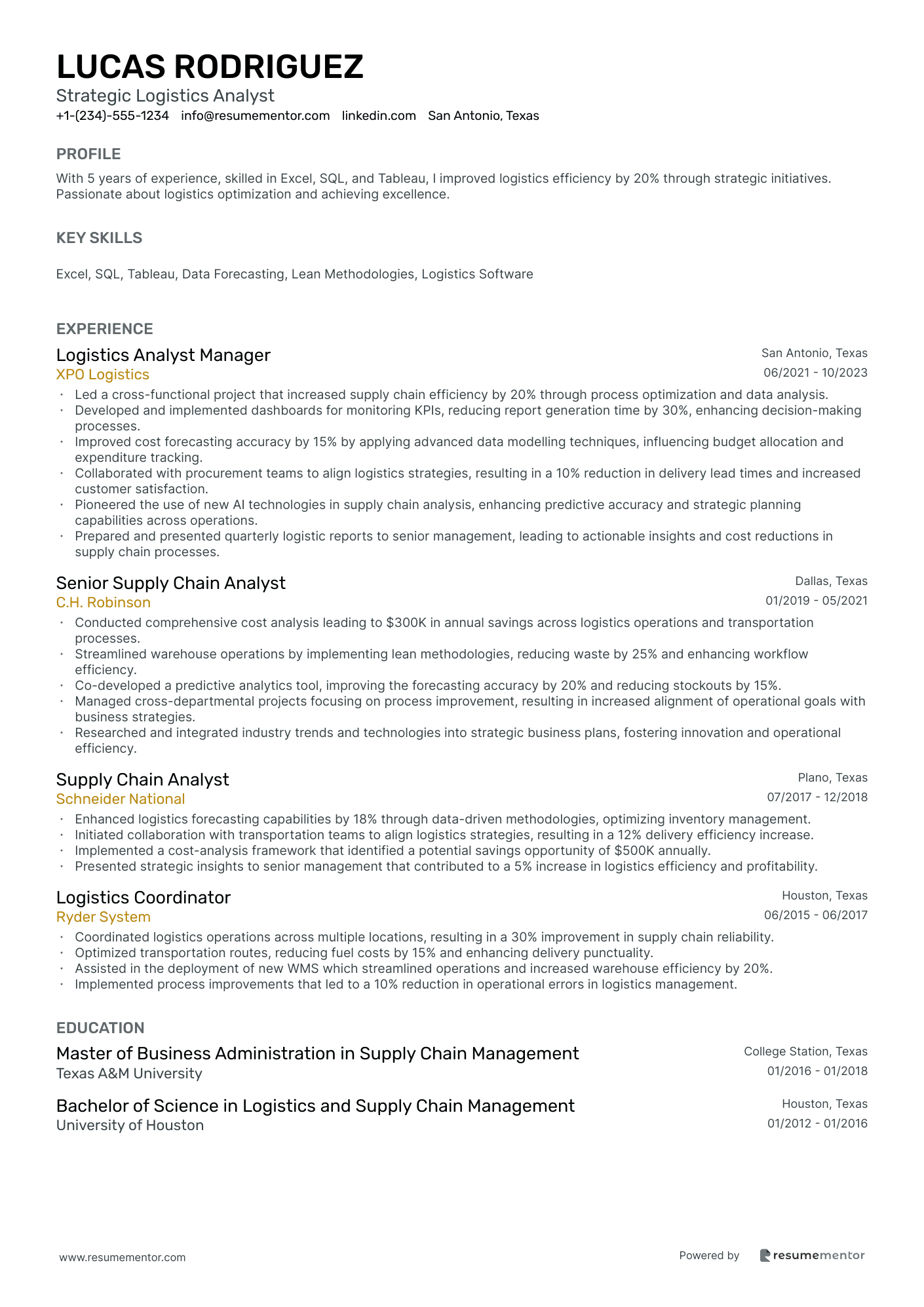 Strategic Logistics Analyst