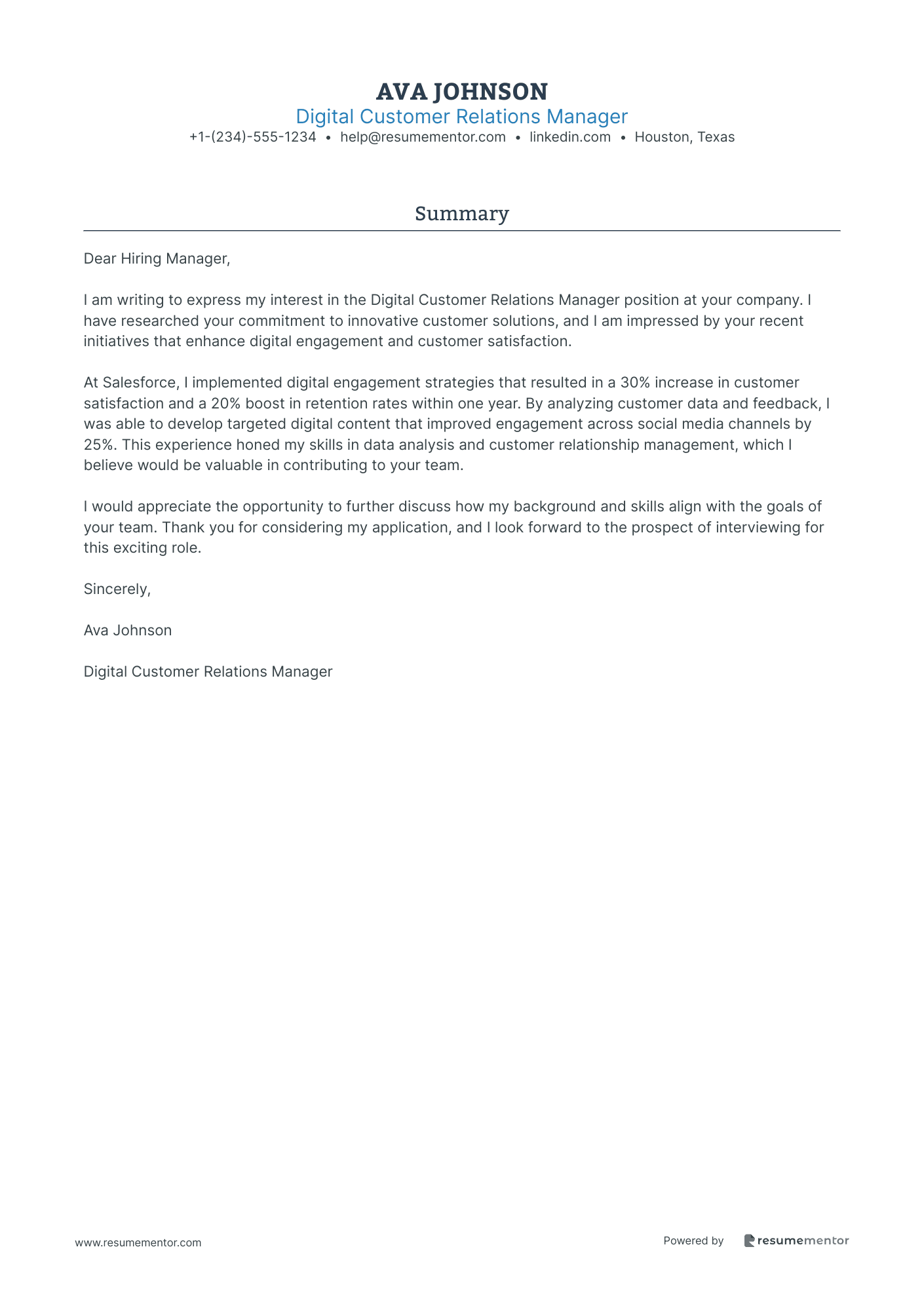 Digital Customer Relations Manager