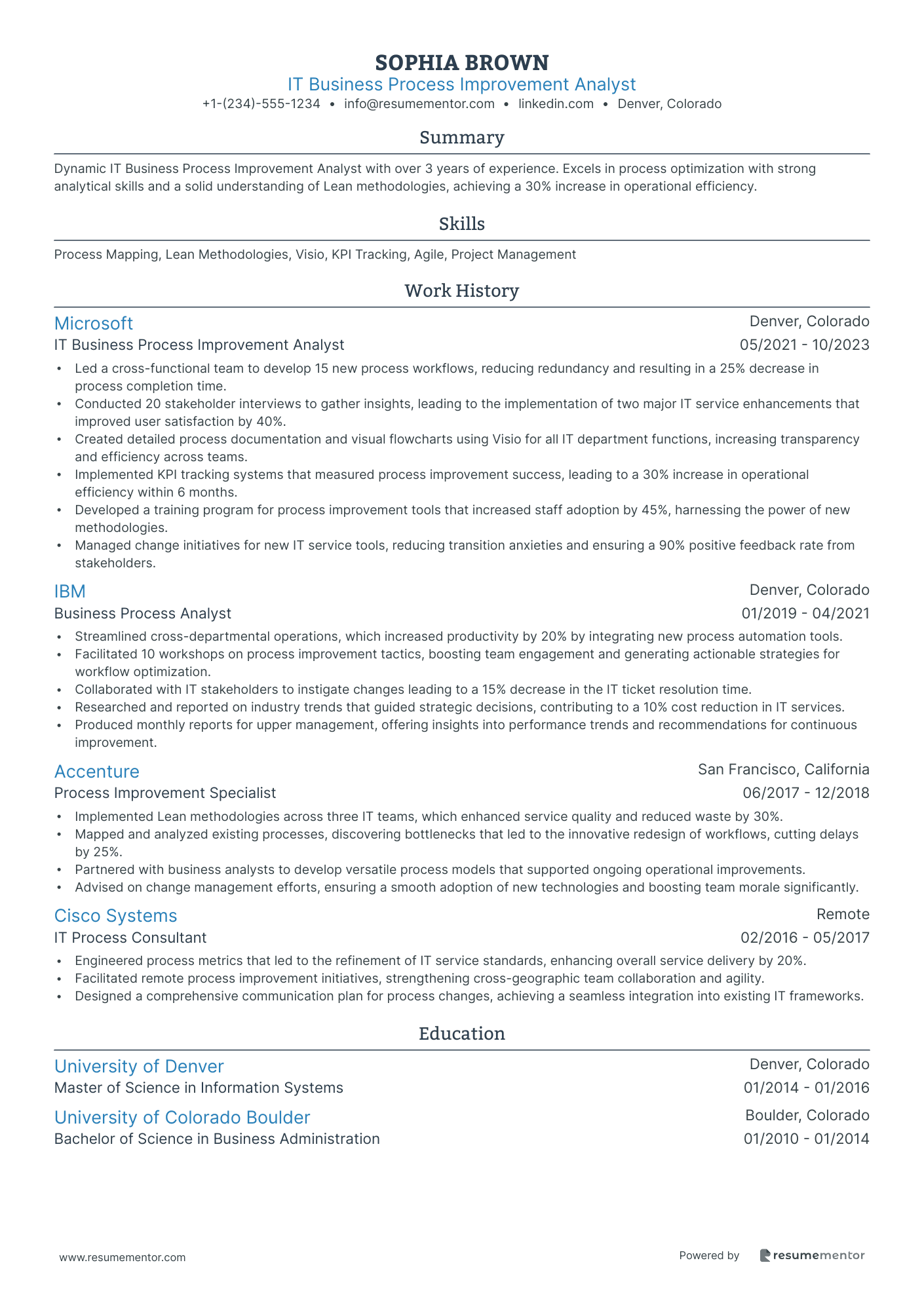 IT Business Process Improvement Analyst