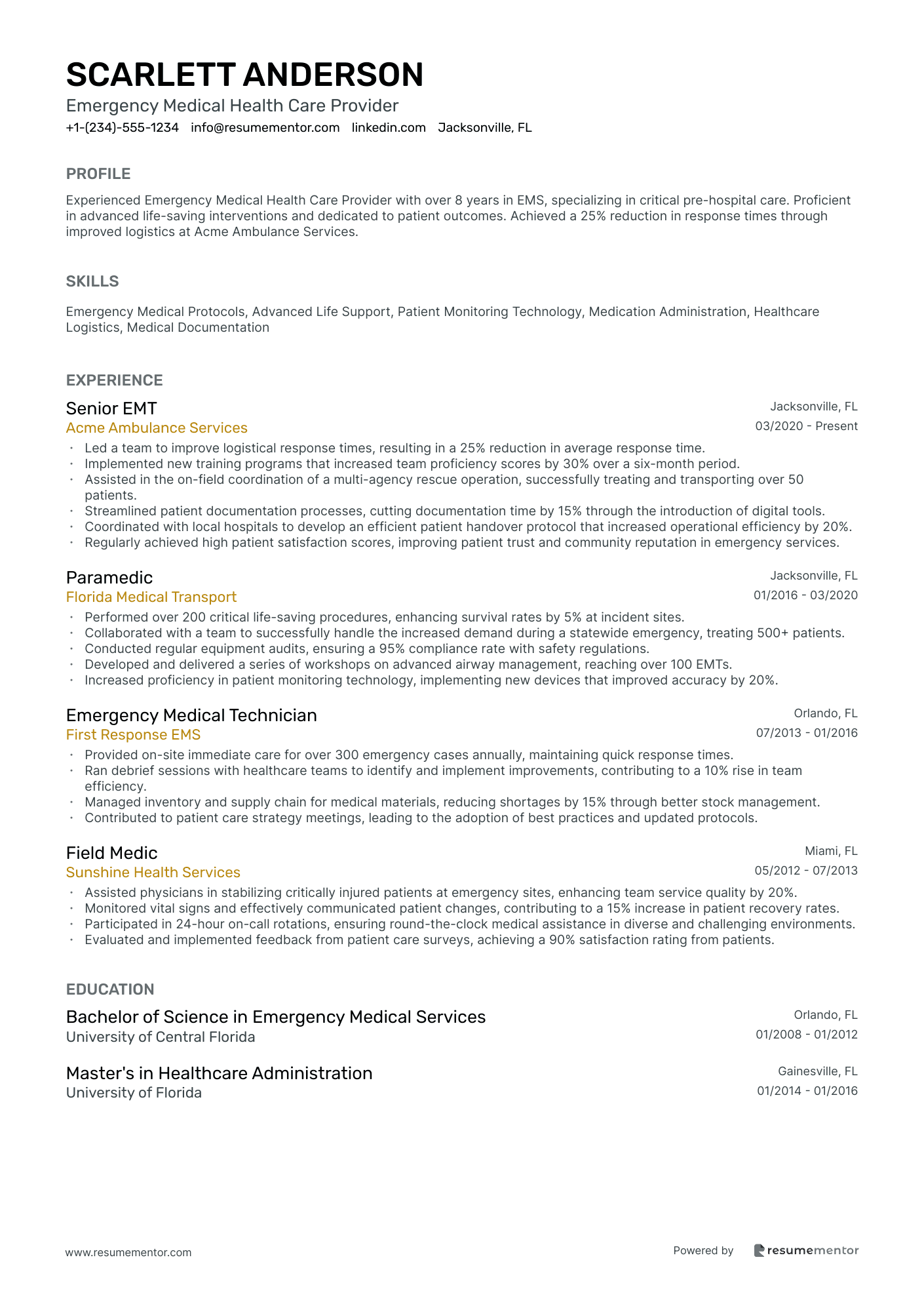 Emergency Medical Health Care Provider