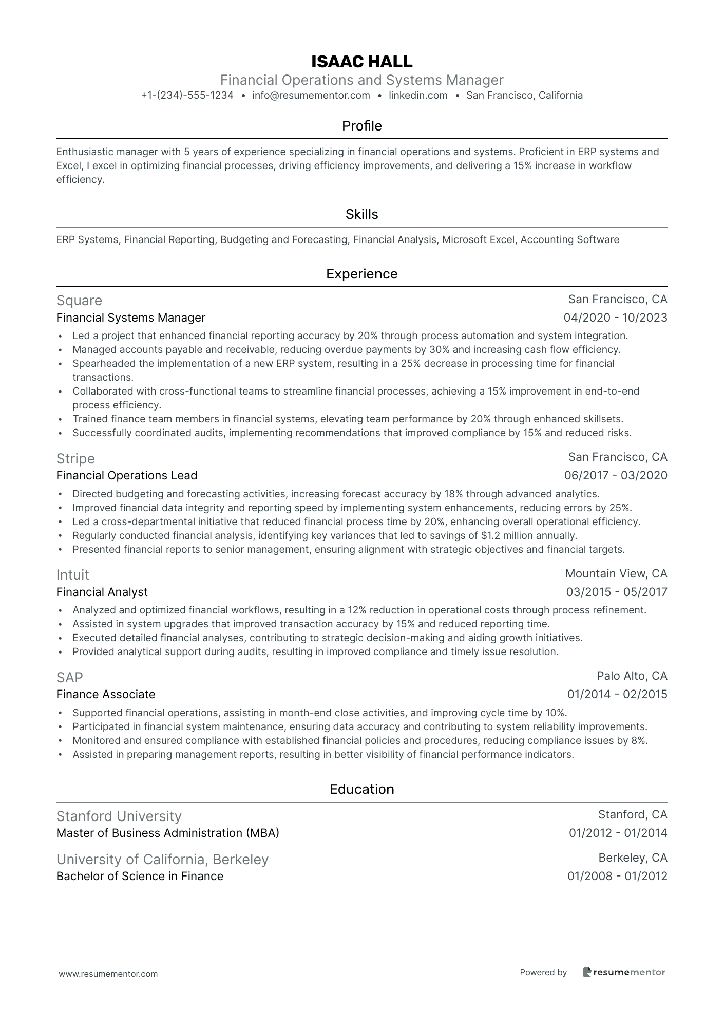Financial Operations and Systems Manager