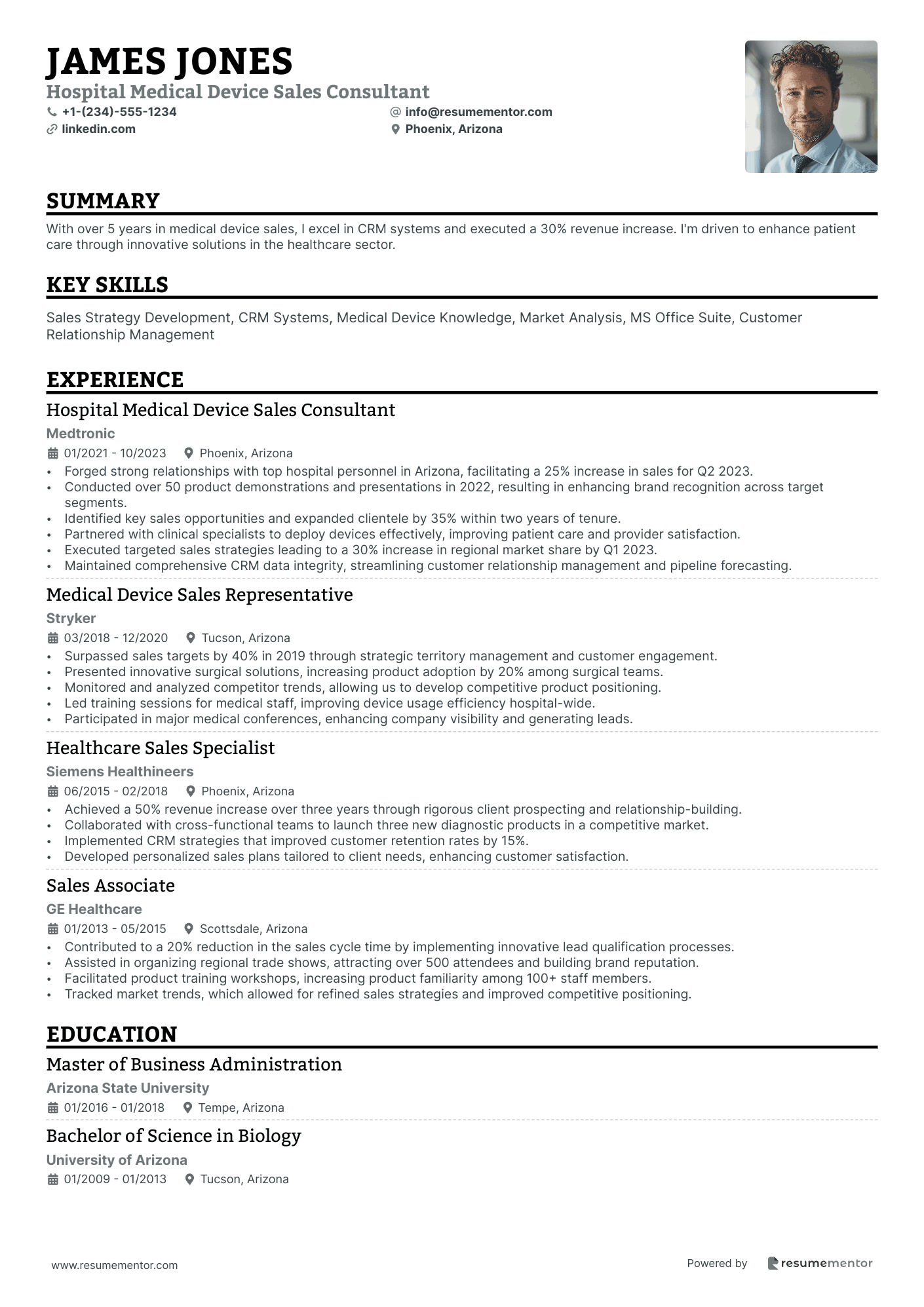 Hospital Medical Device Sales Consultant