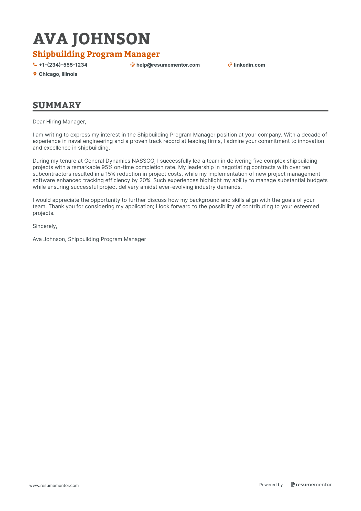 Shipbuilding Program Manager