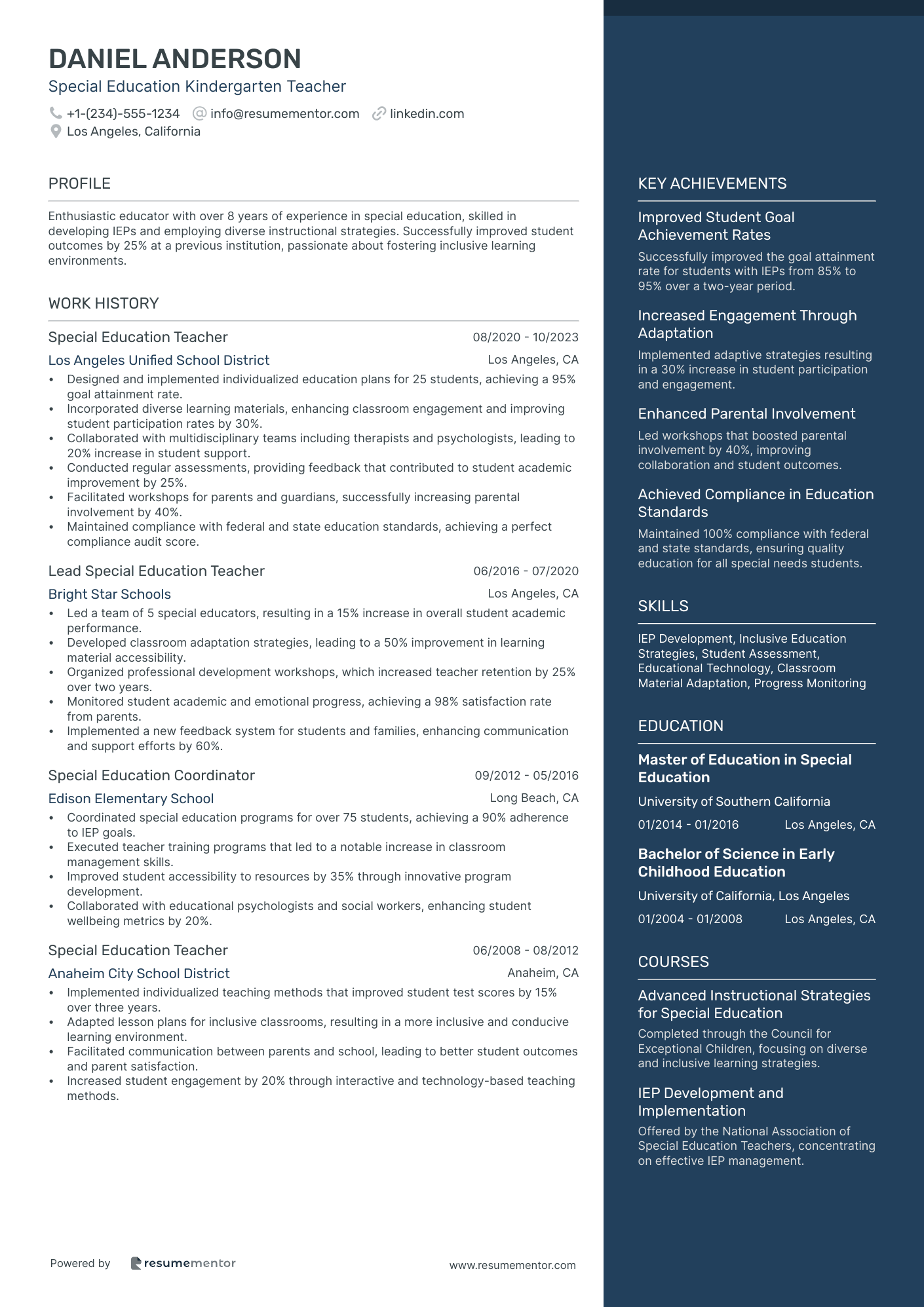 Special Education Kindergarten Teacher