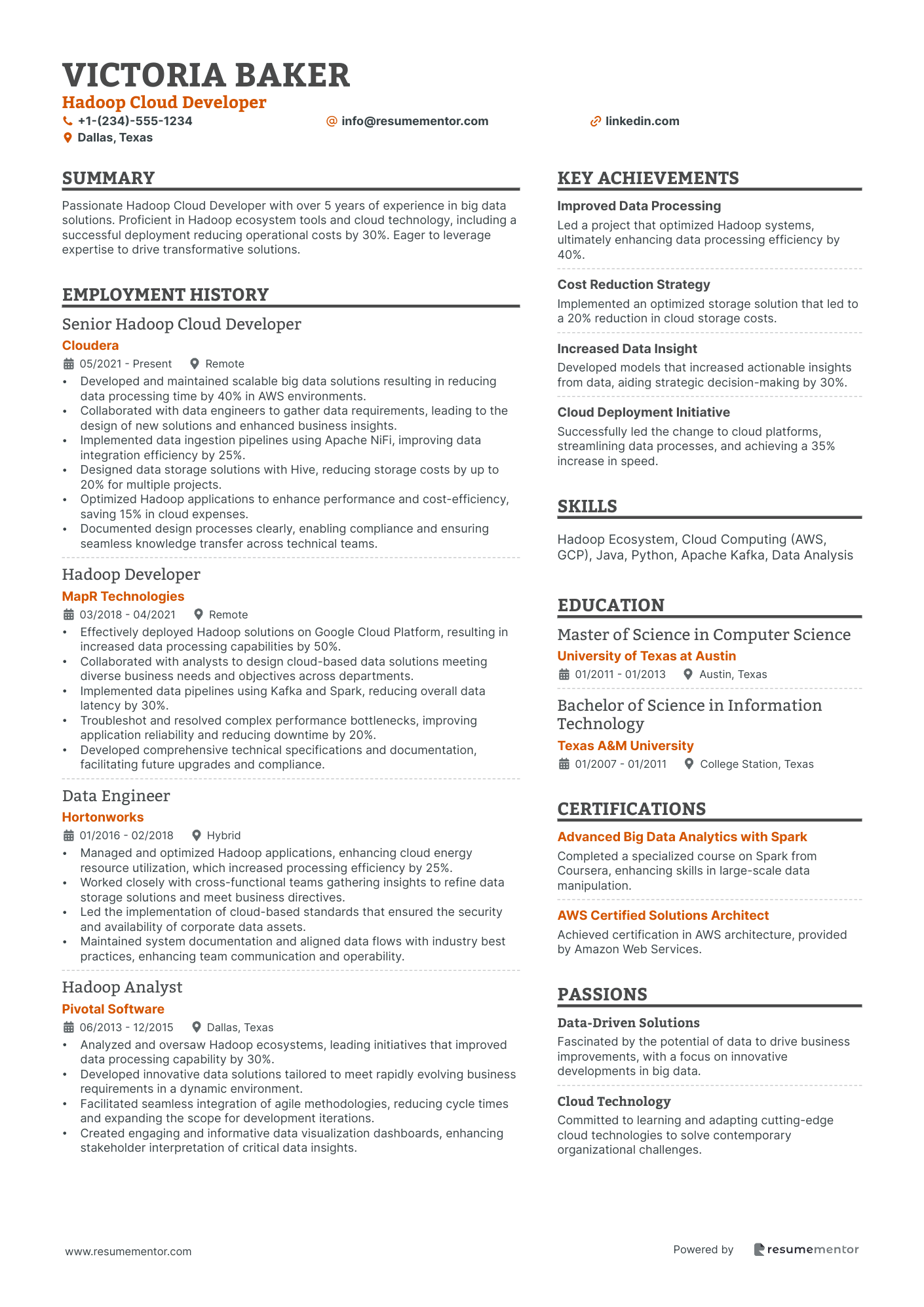 Hadoop Cloud Developer