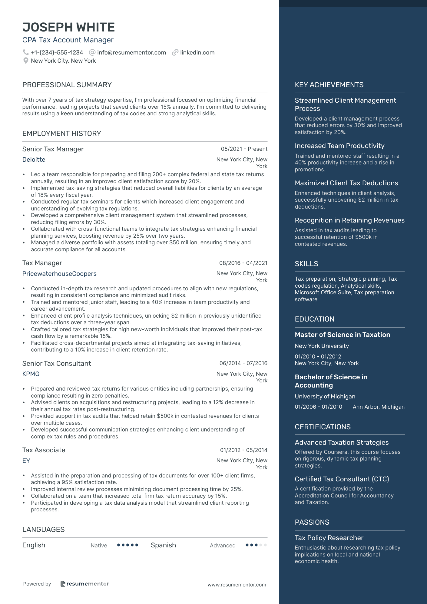 CPA Tax Account Manager