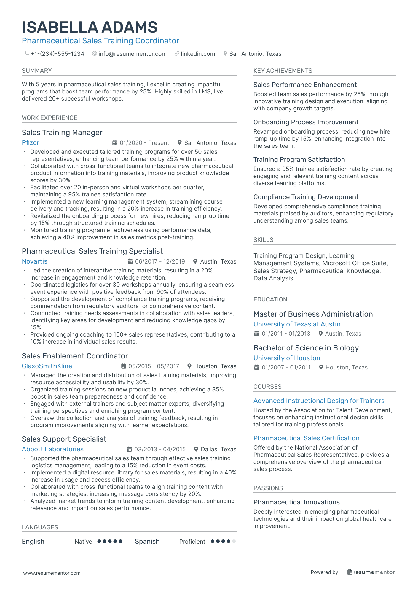 Pharmaceutical Sales Training Coordinator