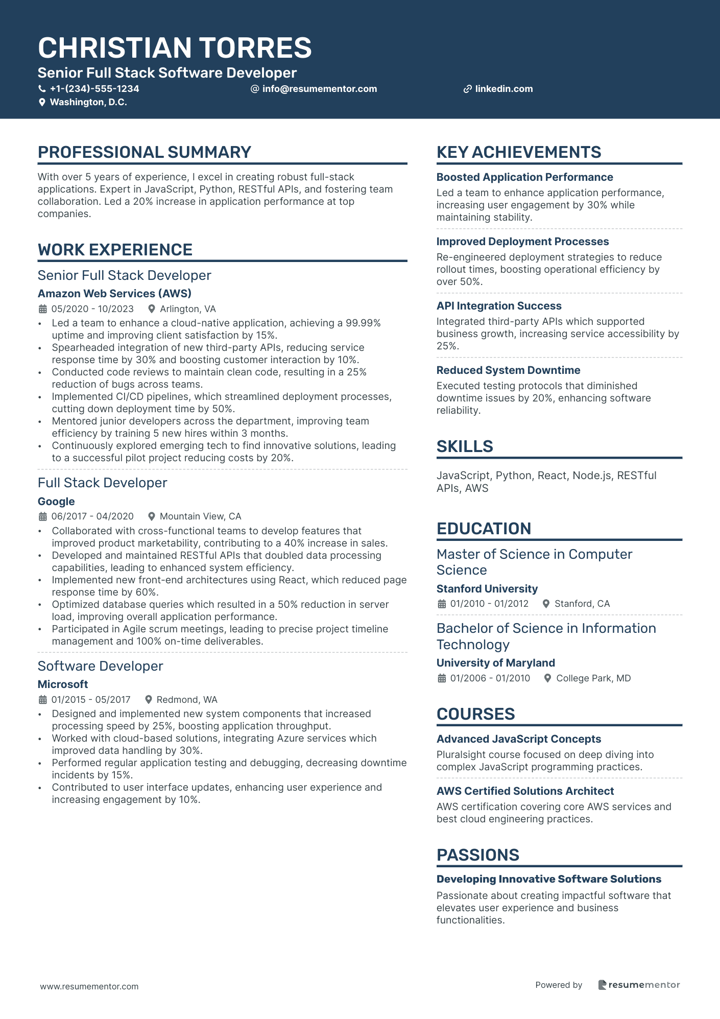 Senior Full Stack Software Developer