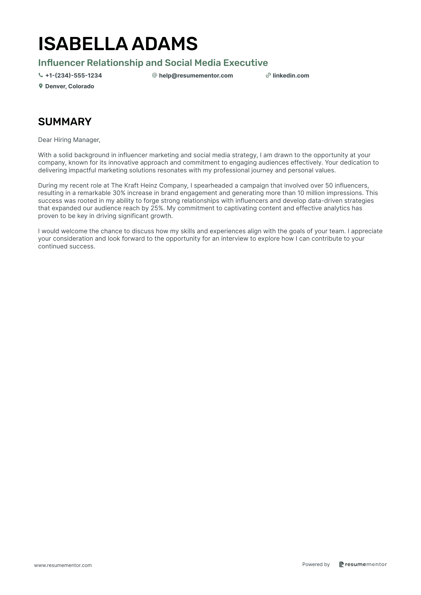 Influencer Relationship and Social Media Executive