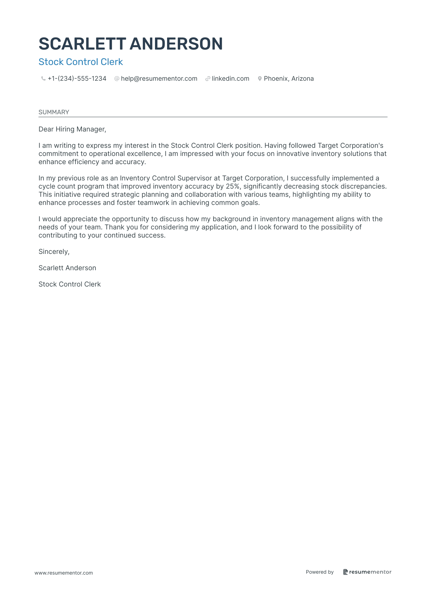 Stock Control Clerk