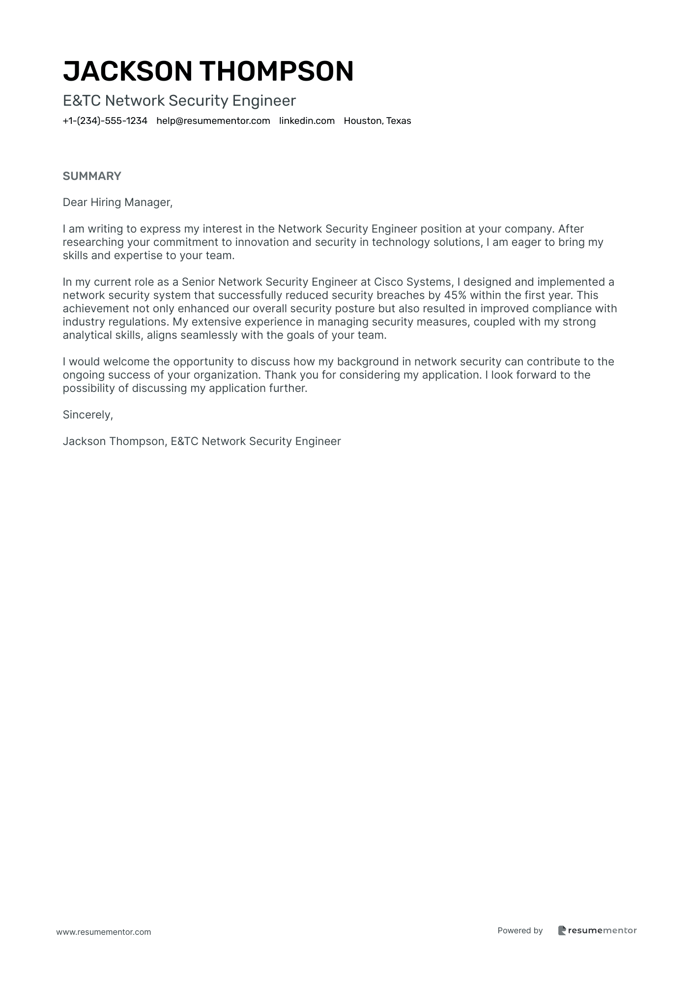 E&TC Network Security Engineer