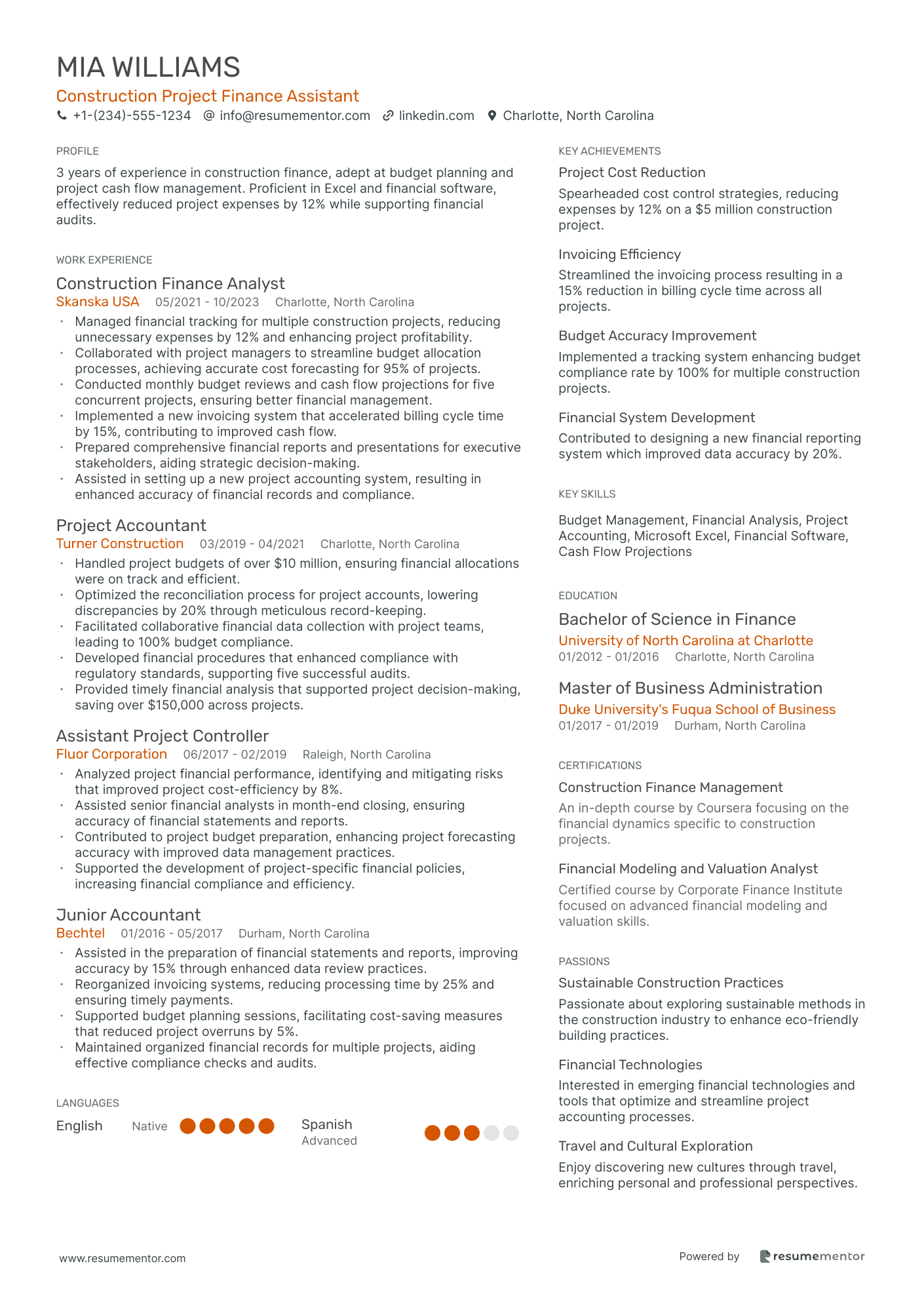 Construction Project Finance Assistant