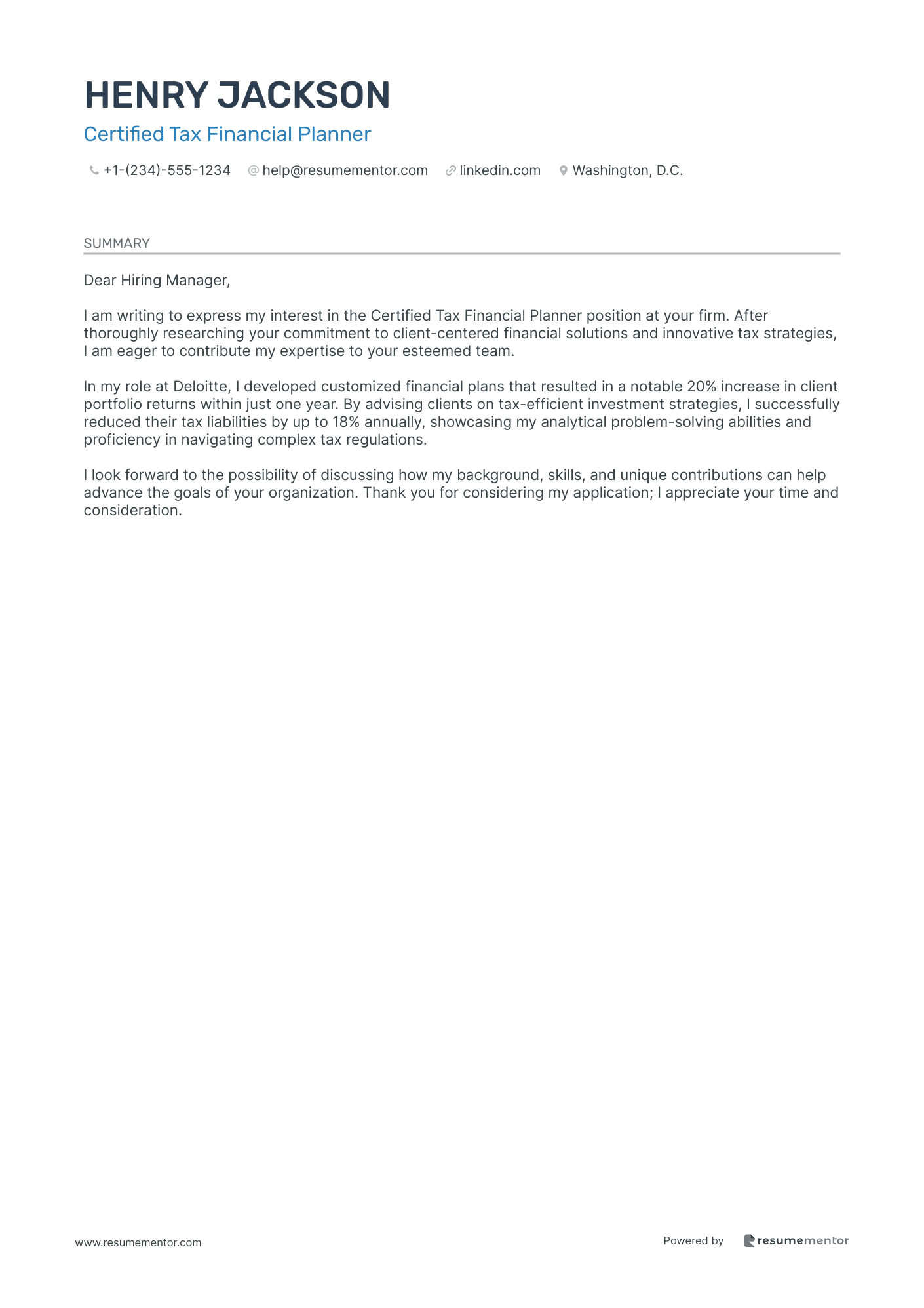 Certified Tax Financial Planner