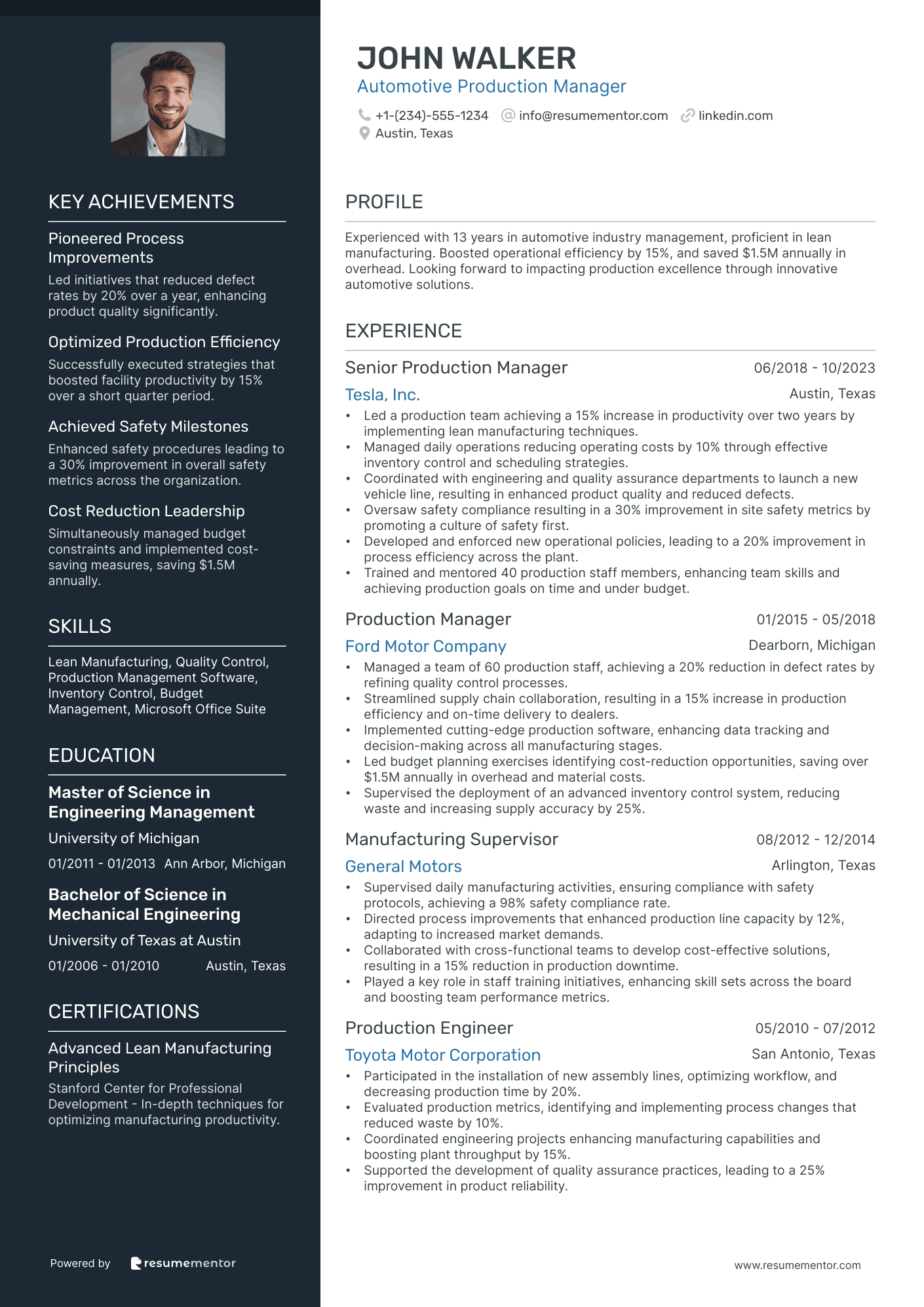 Automotive Production Manager