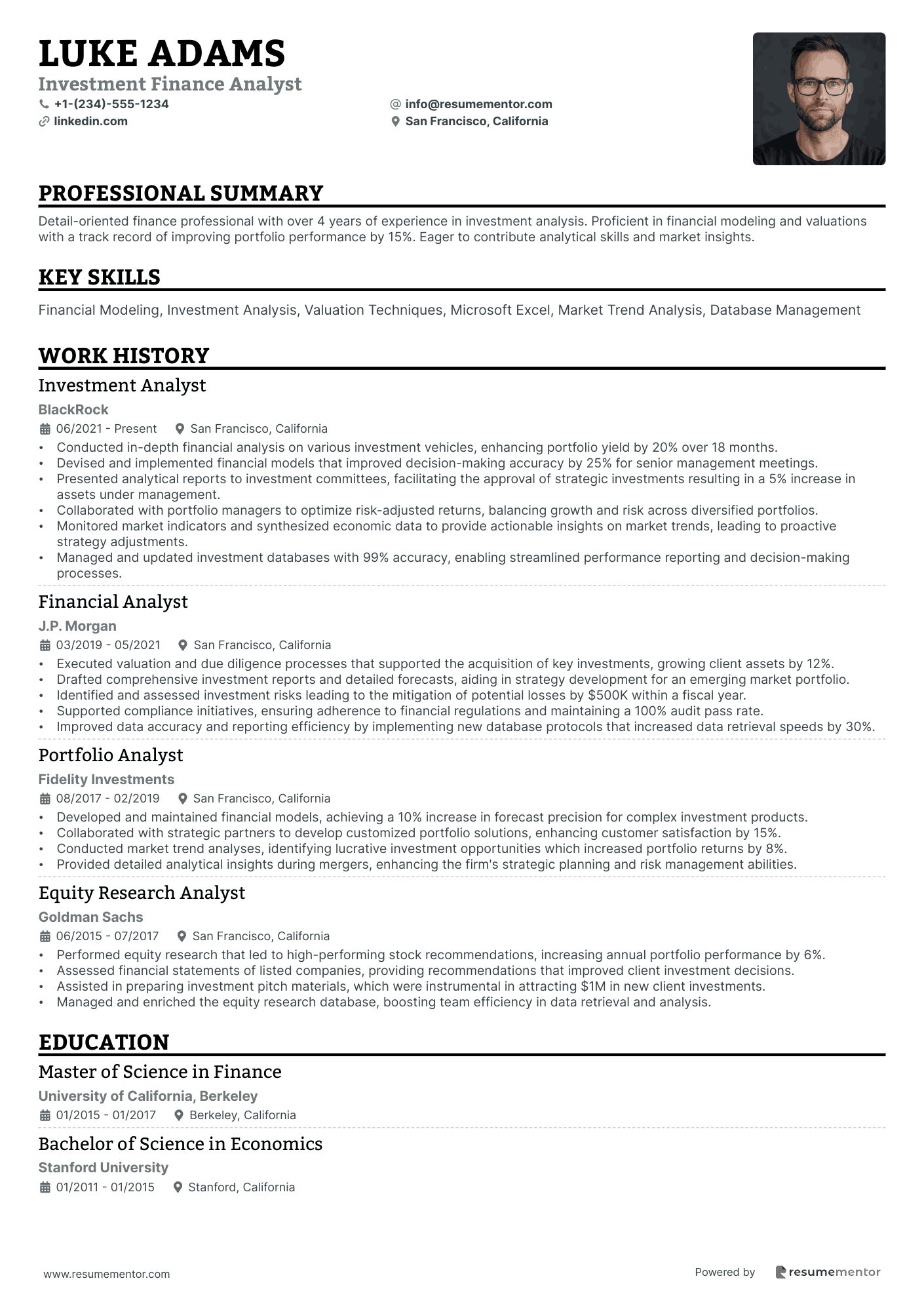 Investment Finance Analyst