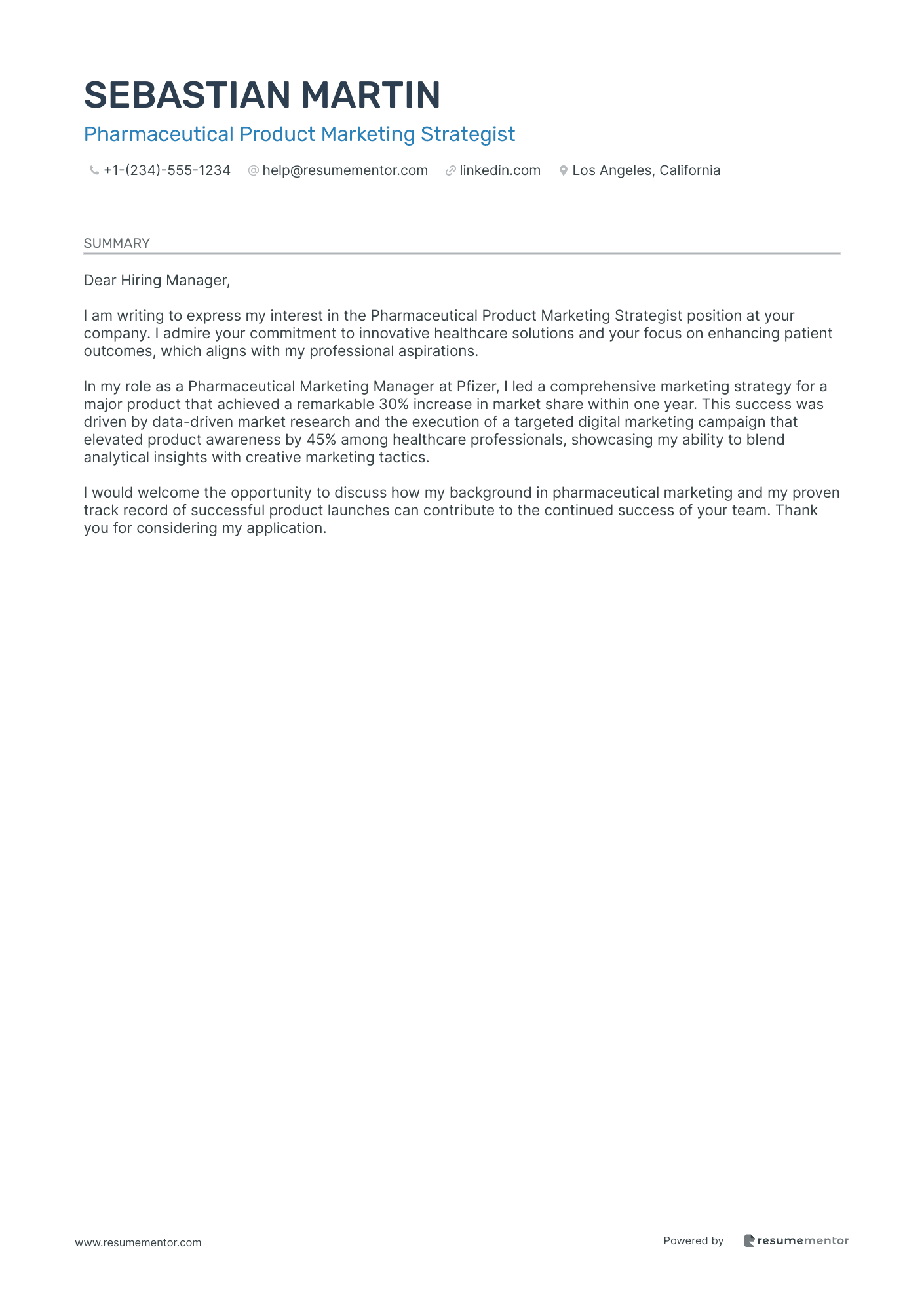 Pharmaceutical Product Marketing Strategist