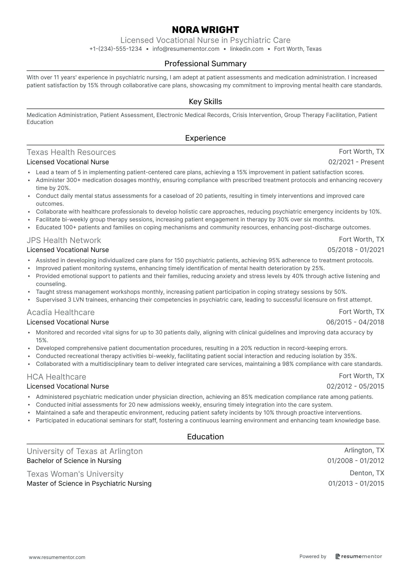 Licensed Vocational Nurse in Psychiatric Care
