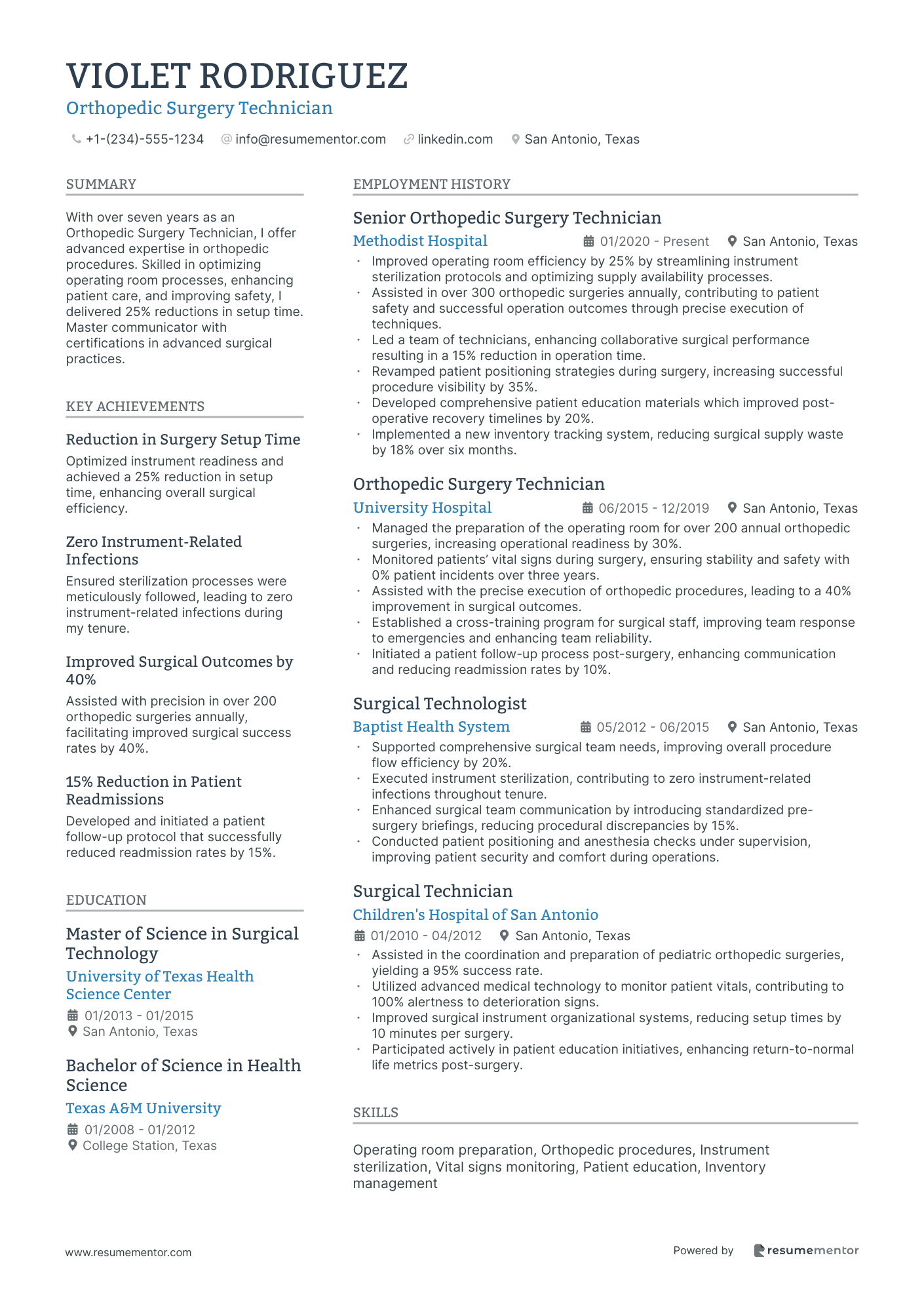 Orthopedic Surgery Technician