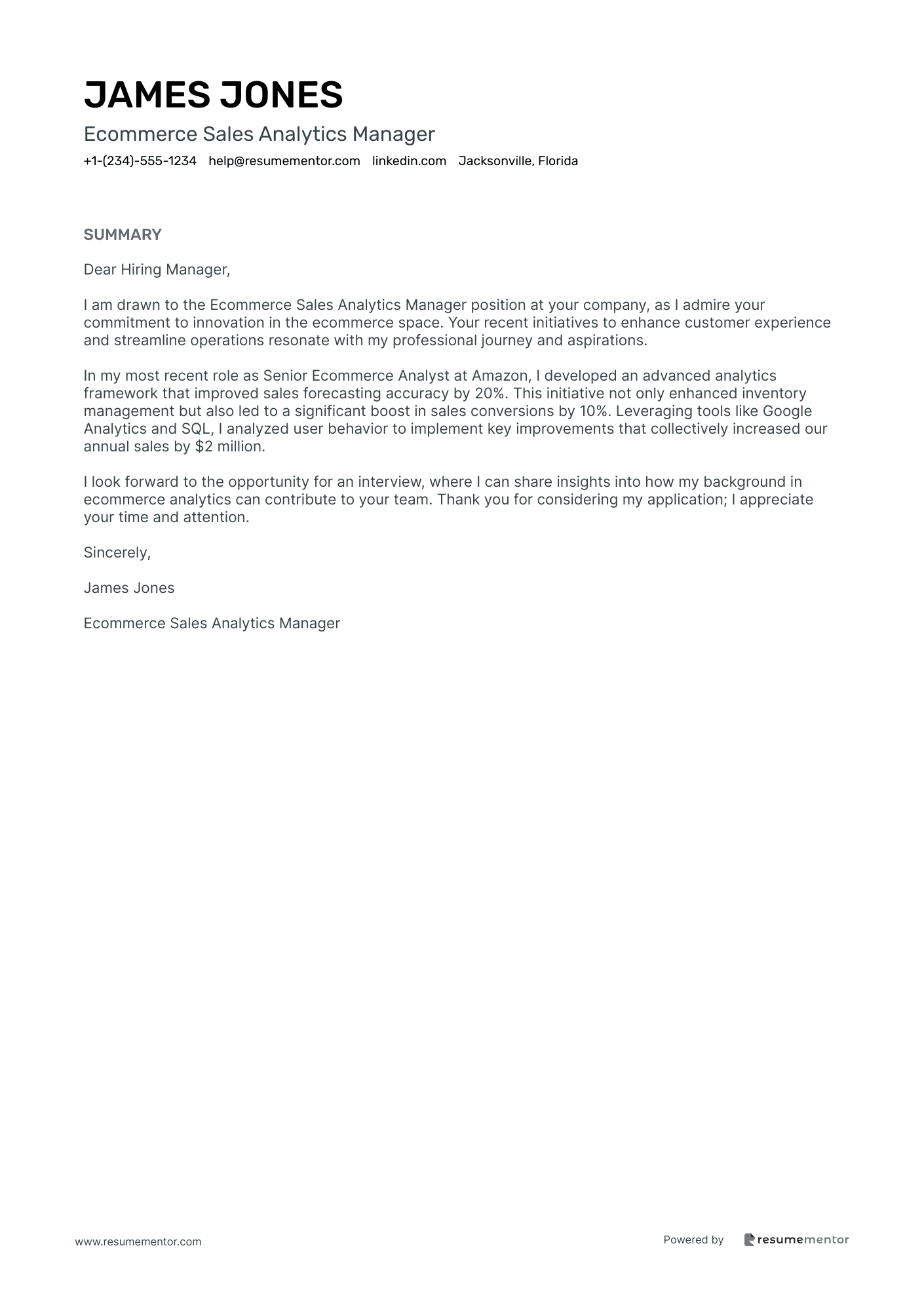Ecommerce Sales Analytics Manager