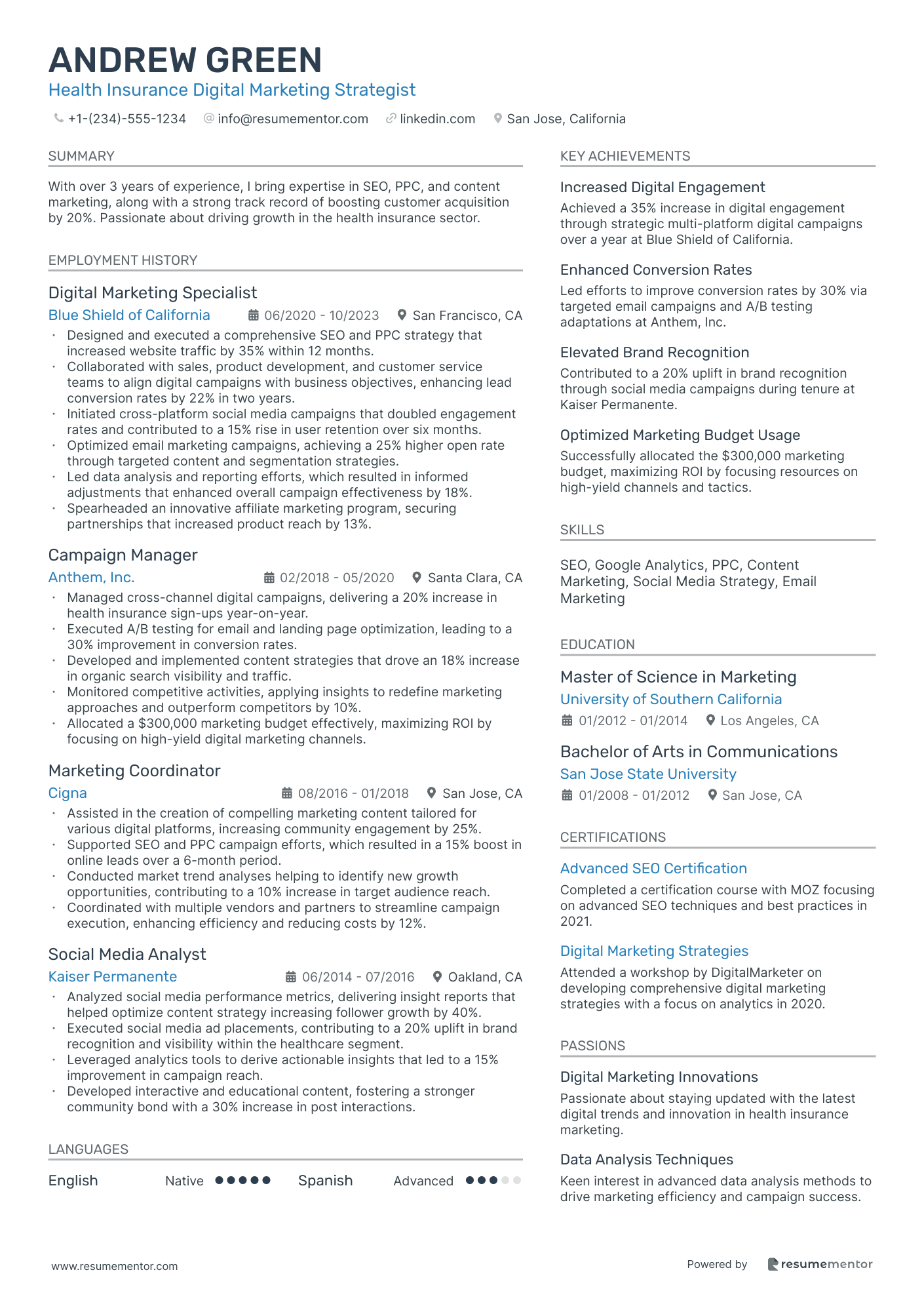 Health Insurance Digital Marketing Strategist
