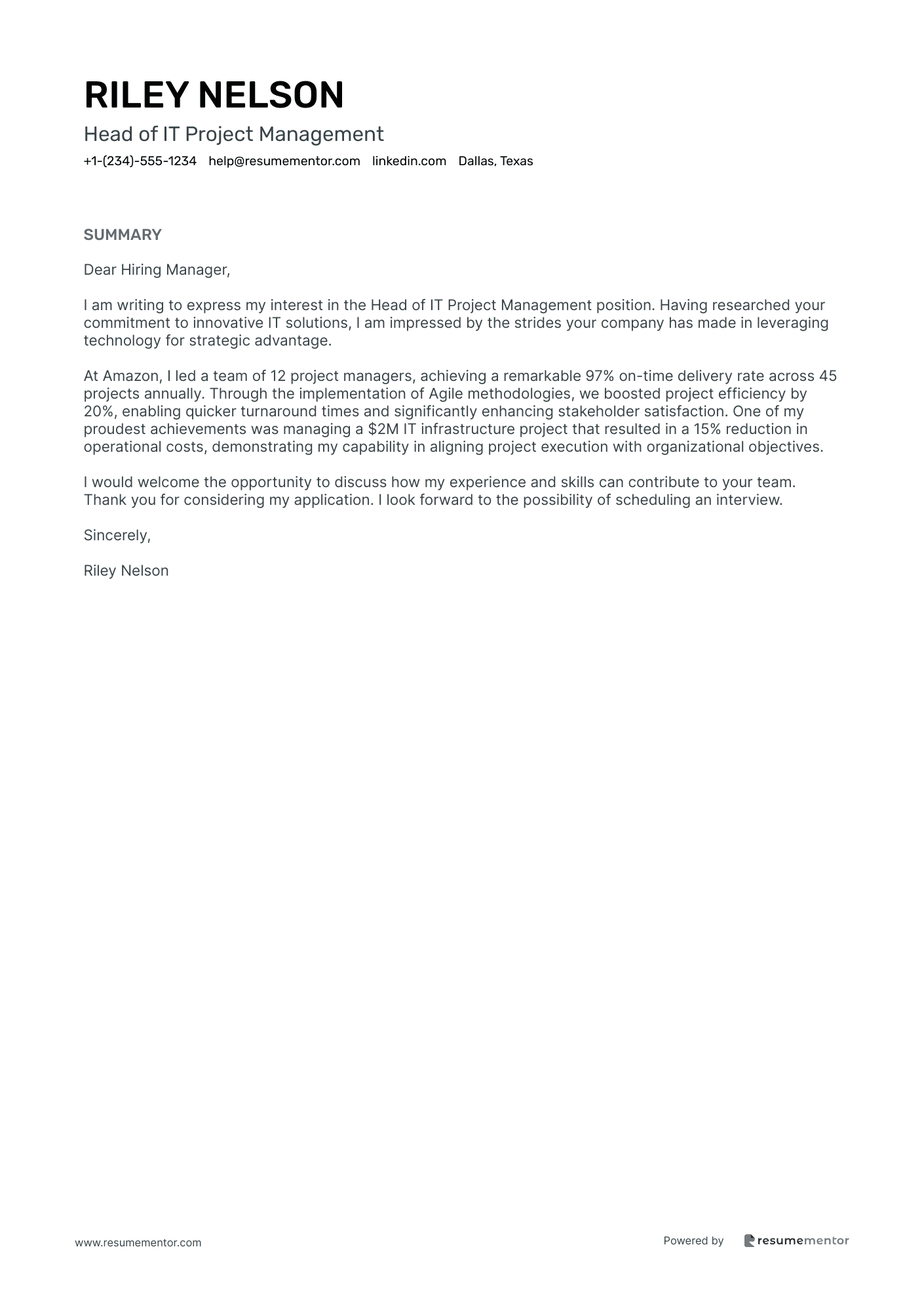 Head of IT Project Management
