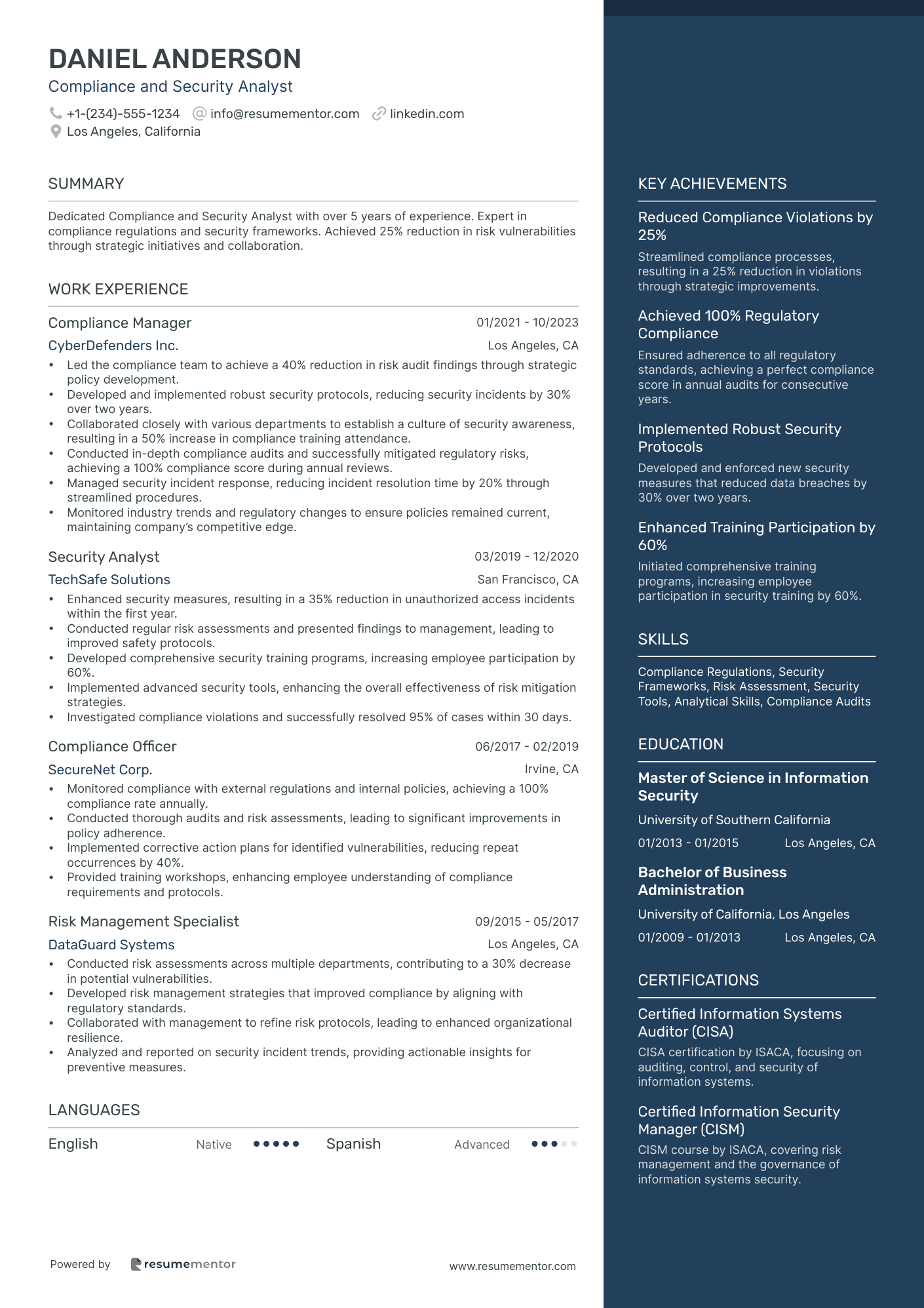 Compliance and Security Analyst