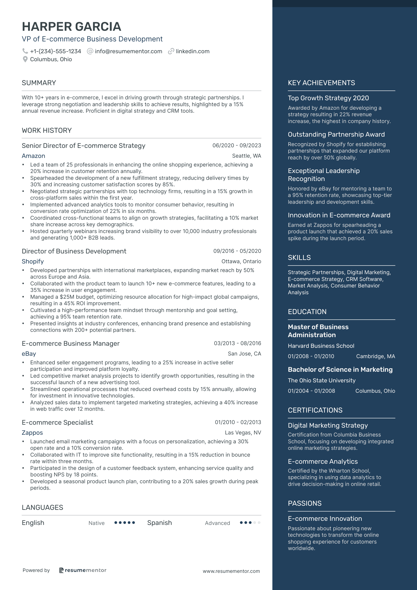 VP of E commerce Business Development