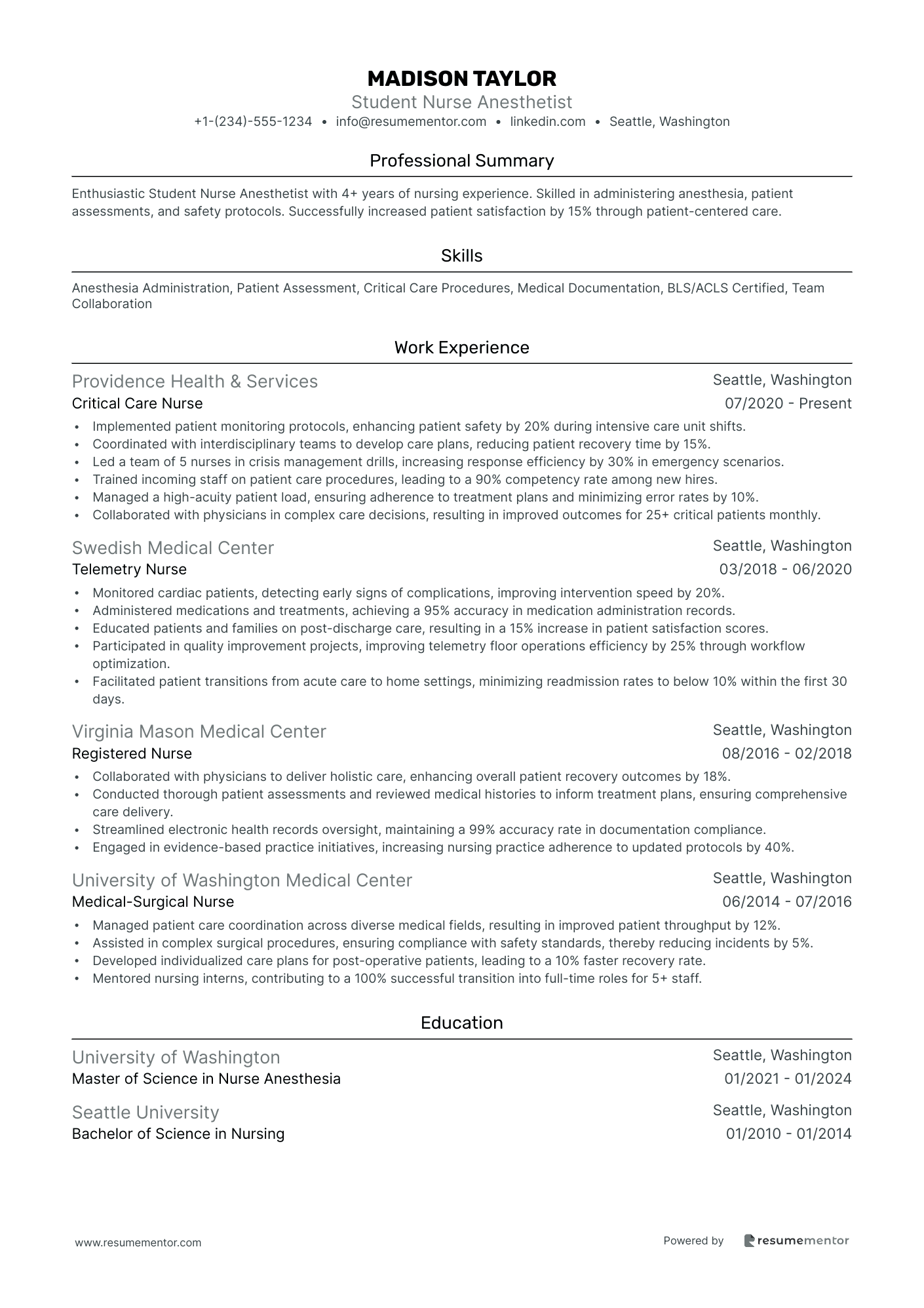 Student Nurse Anesthetist