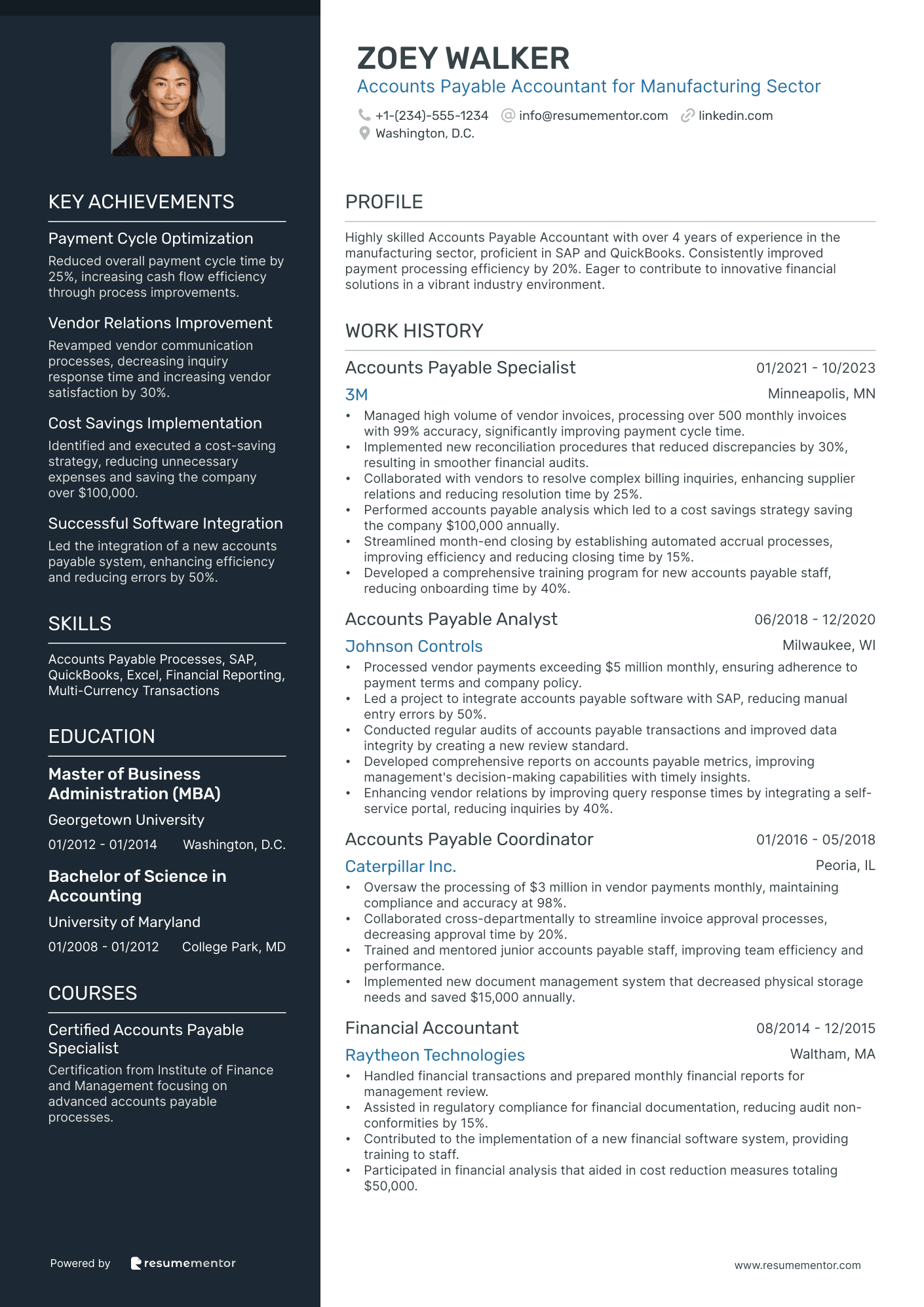 Accounts Payable Accountant for Manufacturing Sector