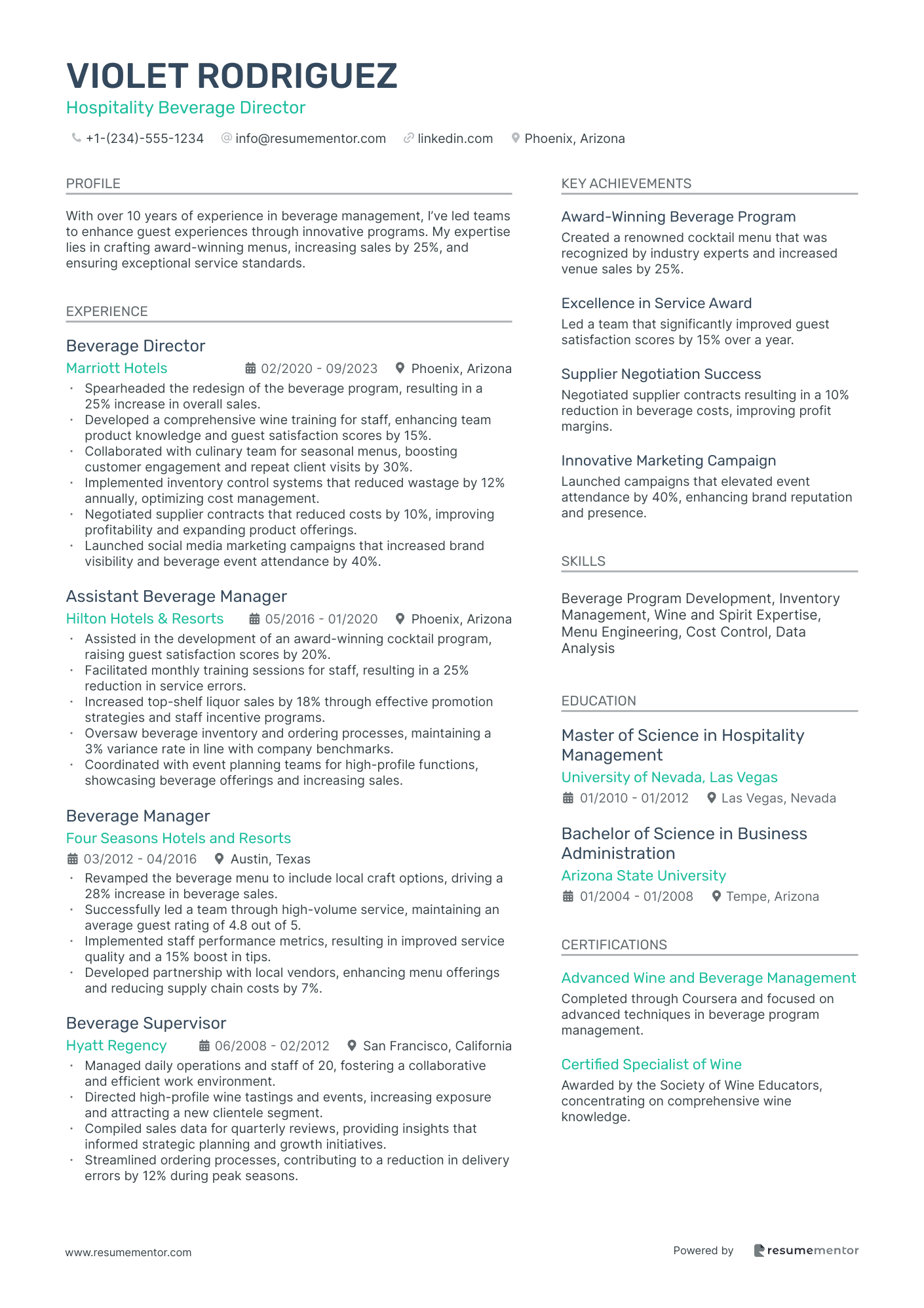 Hospitality Beverage Director
